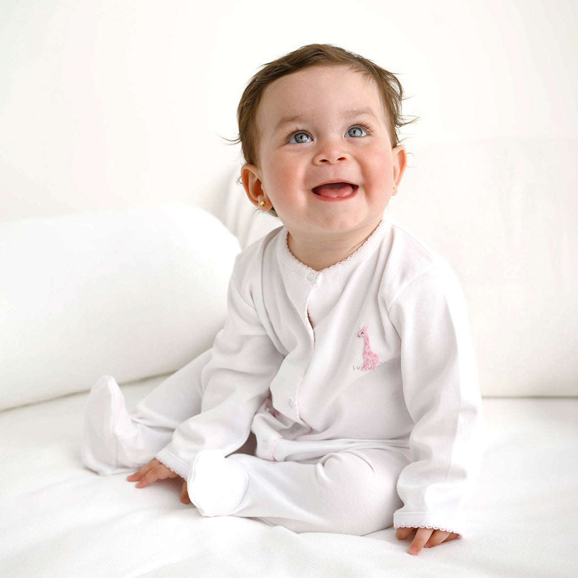 Safari Animals Embroidery Footie | Baby Girl