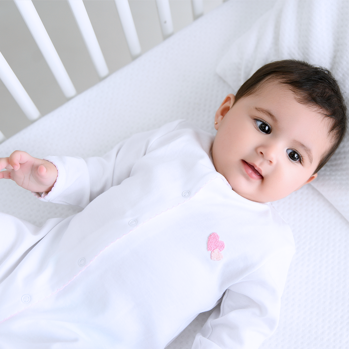 Double Love Embroidery Footie | Baby Girl