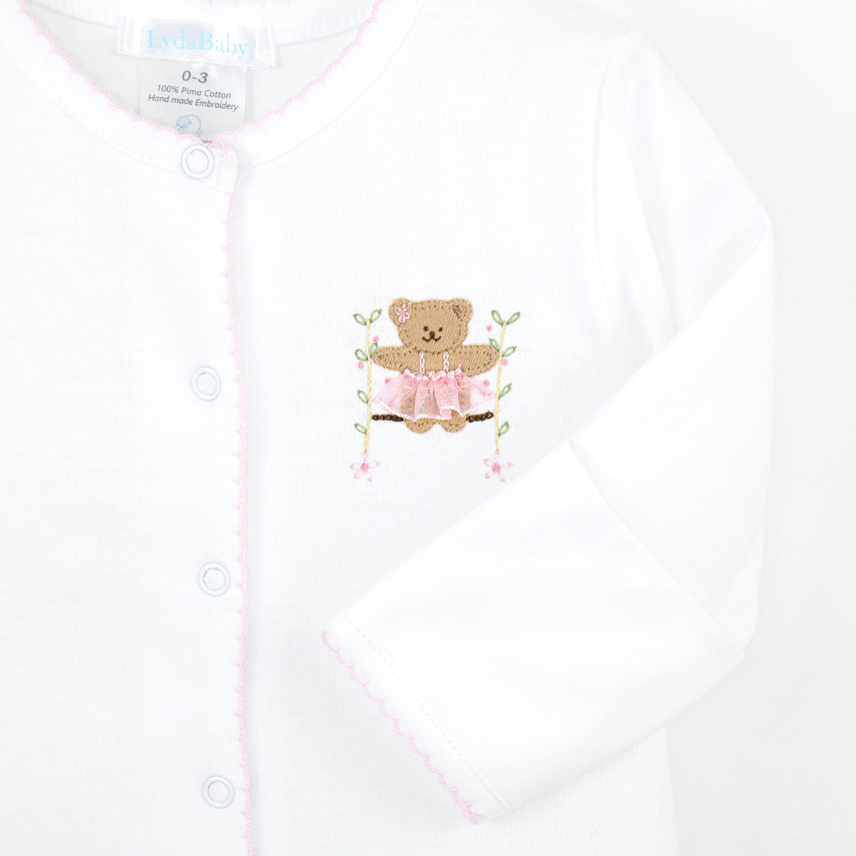 The Sweet Bear Embroidery Footie | Baby Girl