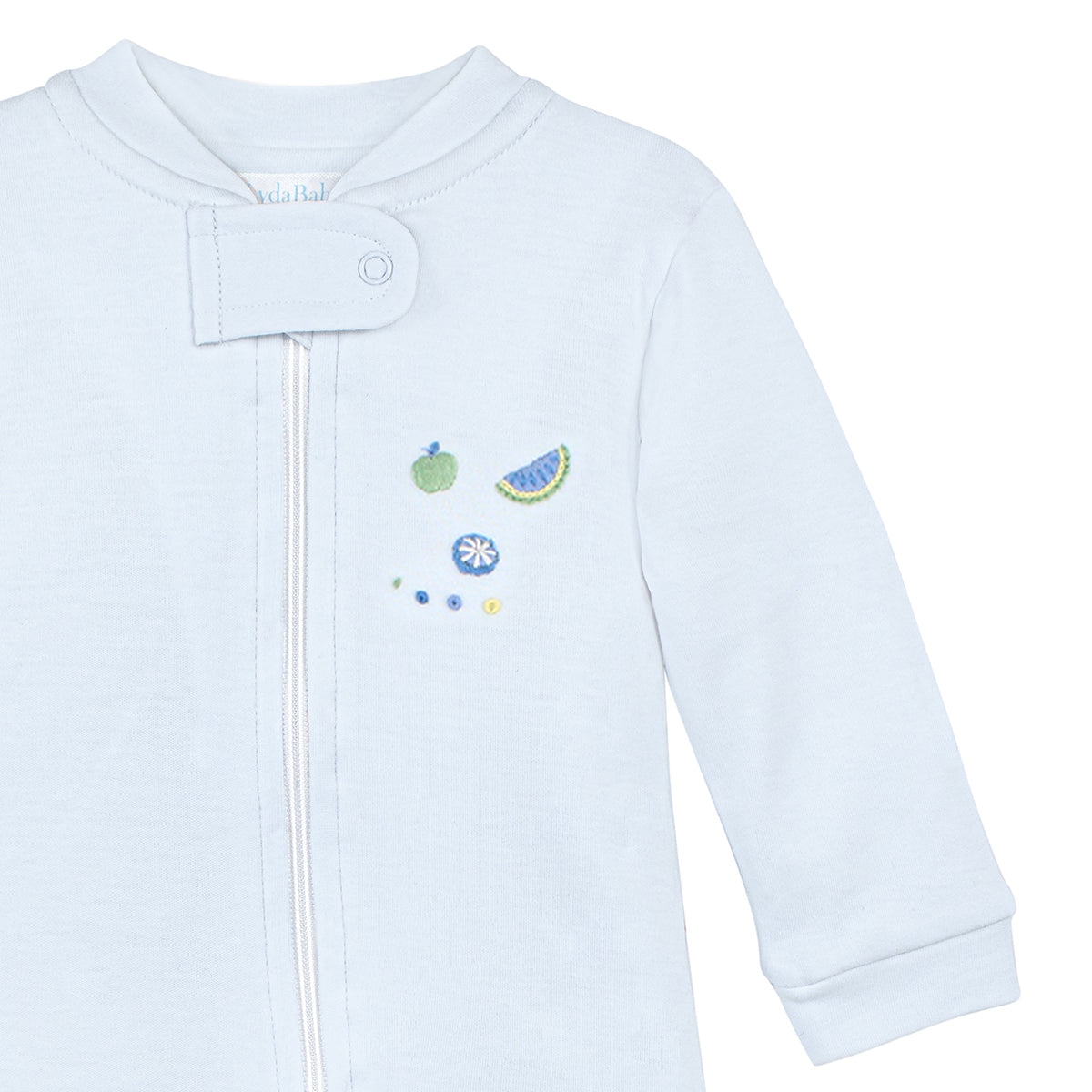 Summer Fruits Embroidery Zipper Footie | Baby Boy