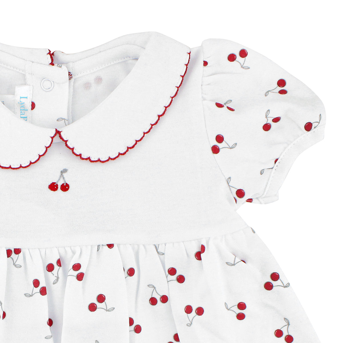 Cherries Embroidery and Printed Dress | Baby Girl