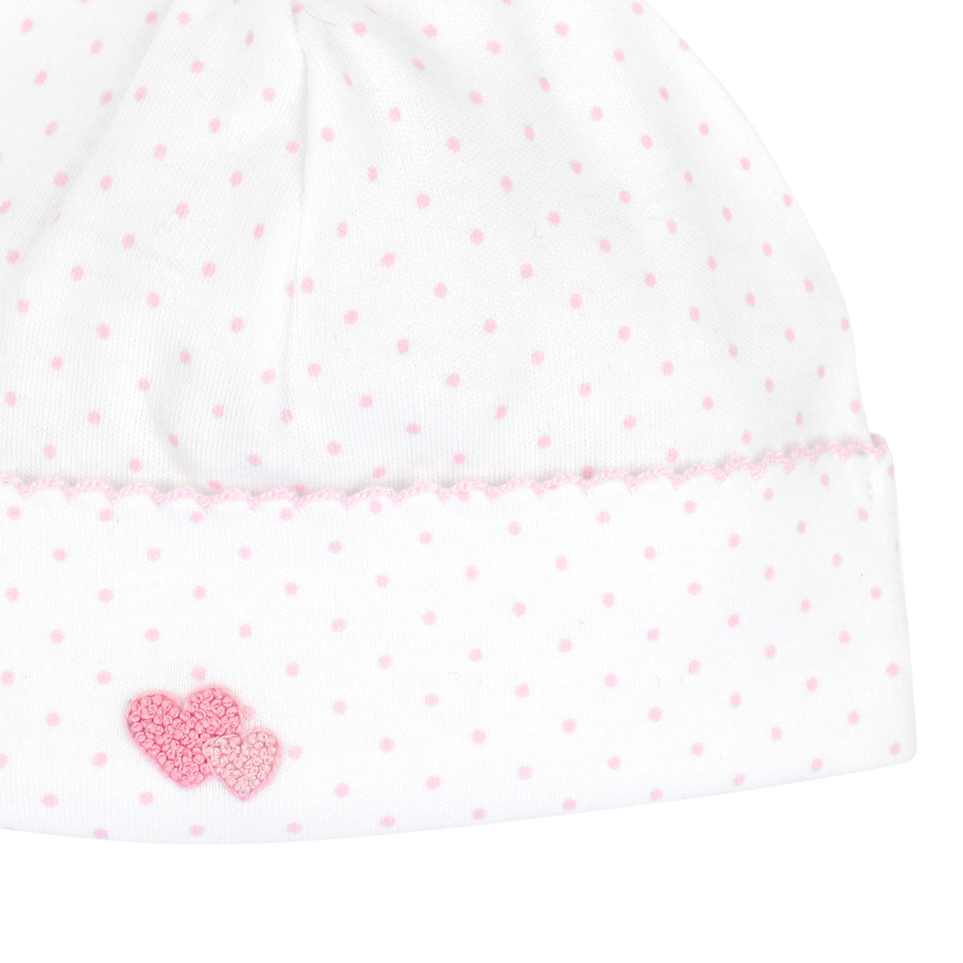 Double Love Embroidery and Printed Hat | Baby Girl