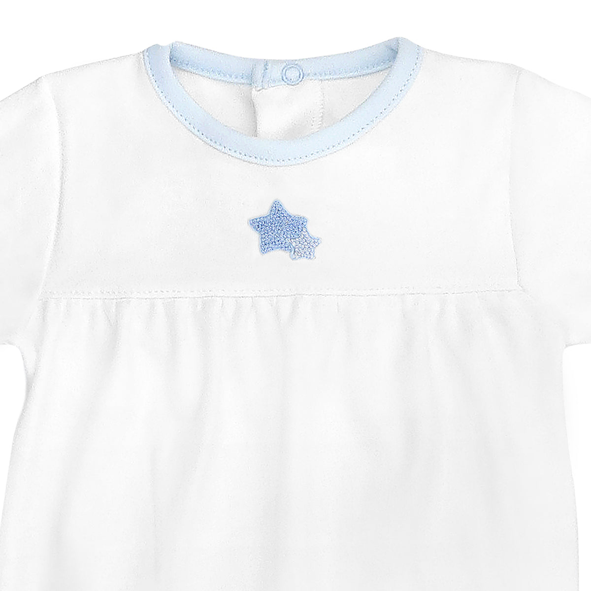 Double Stars Embroidery Footie | Baby Boy
