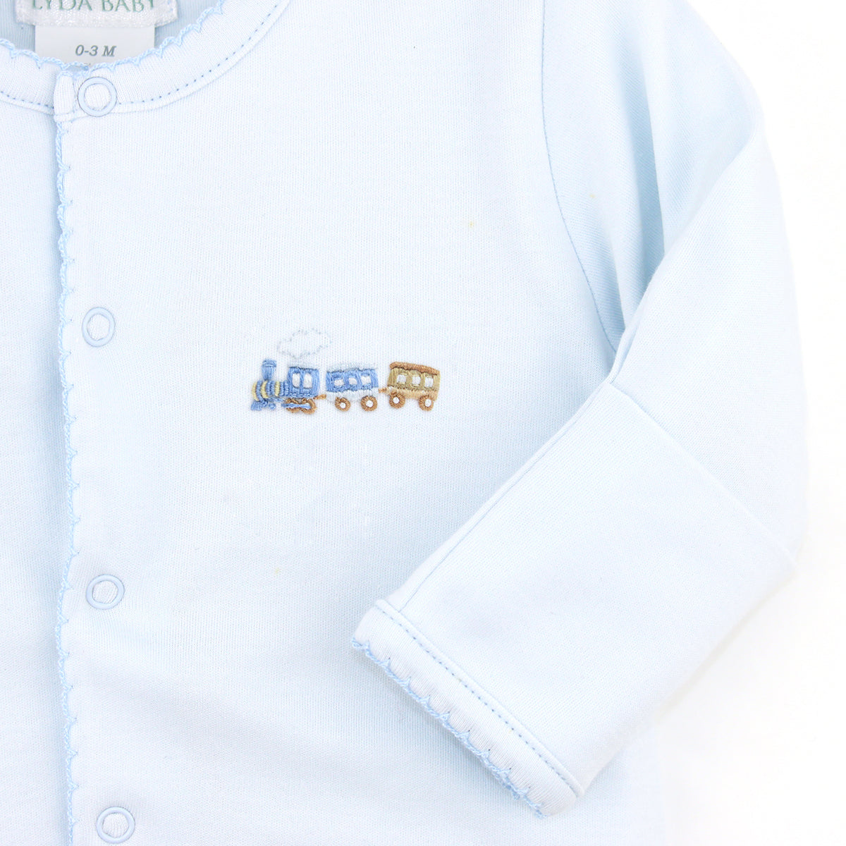 Train Embroidery Footie | Baby Boy
