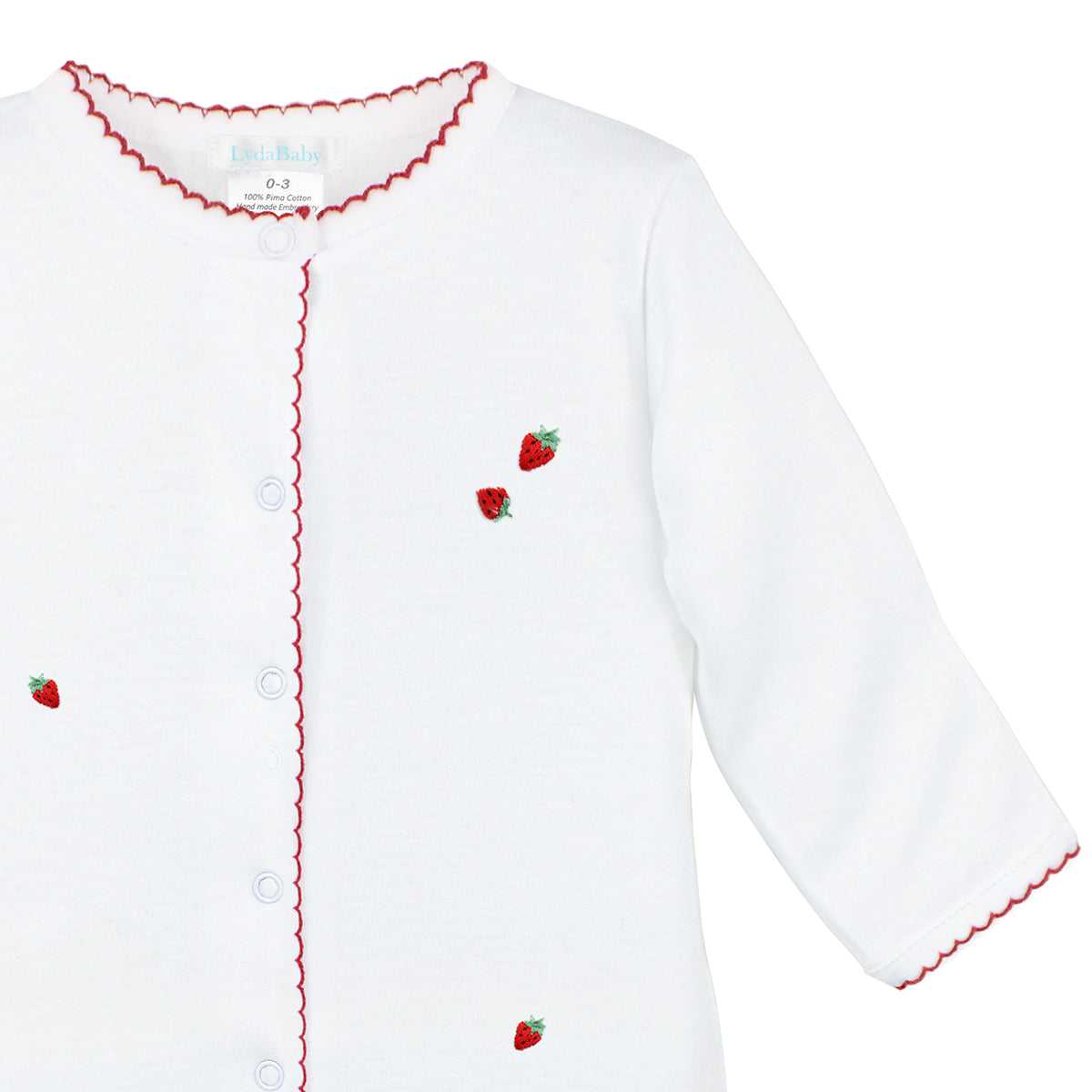 Strawberries Embroidery Footie | Baby Girl