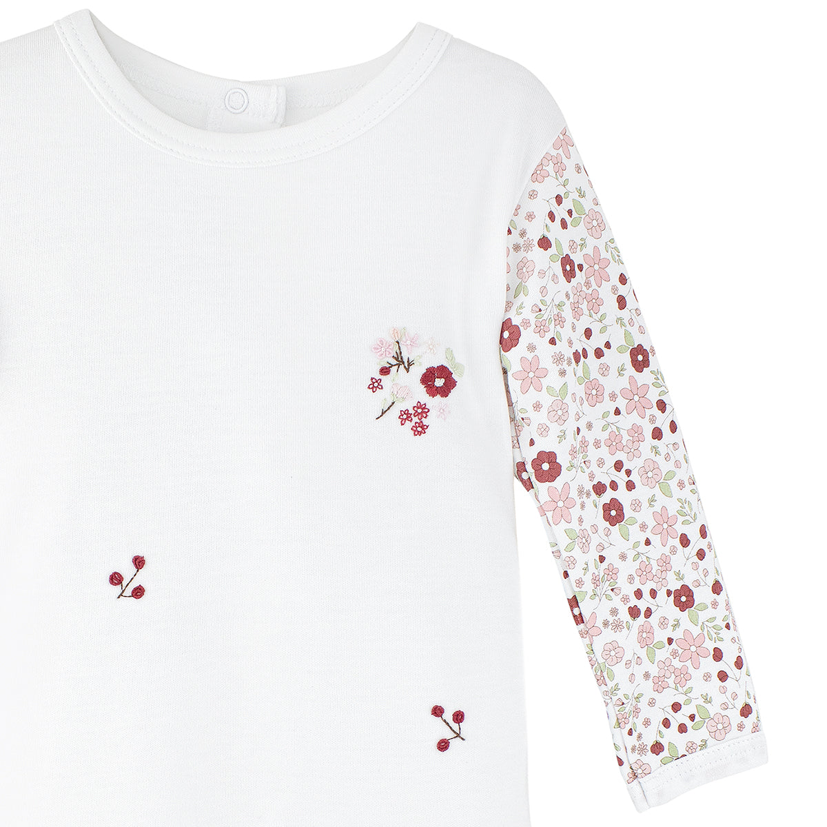 Winter Wonderland Embroidery and Printed Footie | Baby Girl