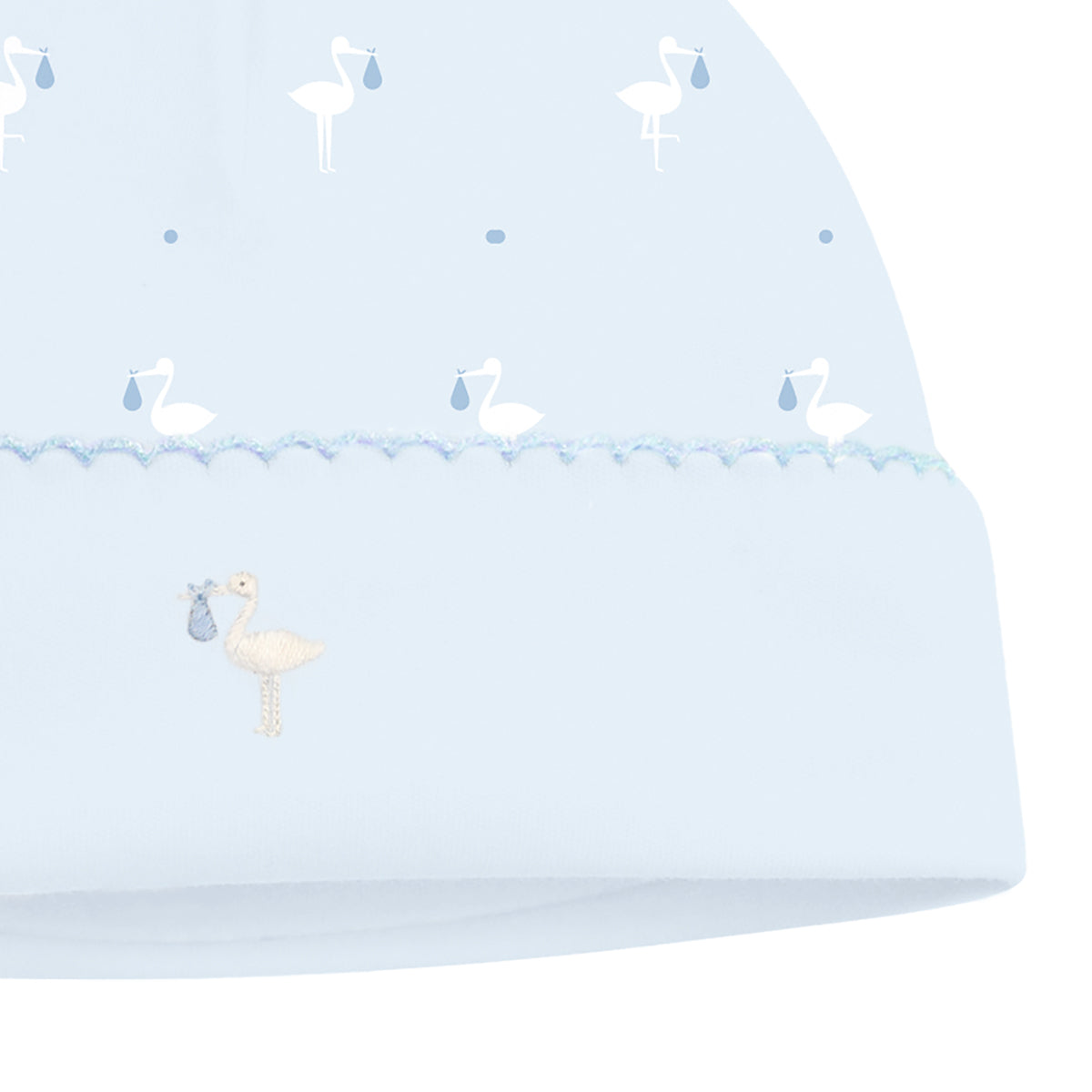 Baby Stork Embroidery and Printed Hat | Baby Boy