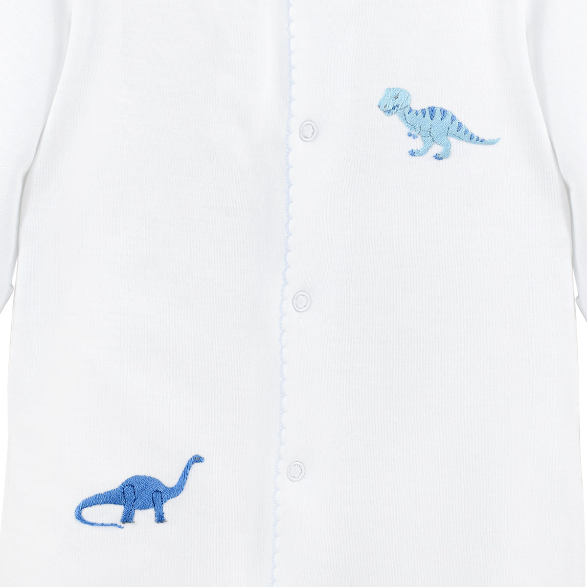 Colorful Dino Embroidery Footie | Baby Boy