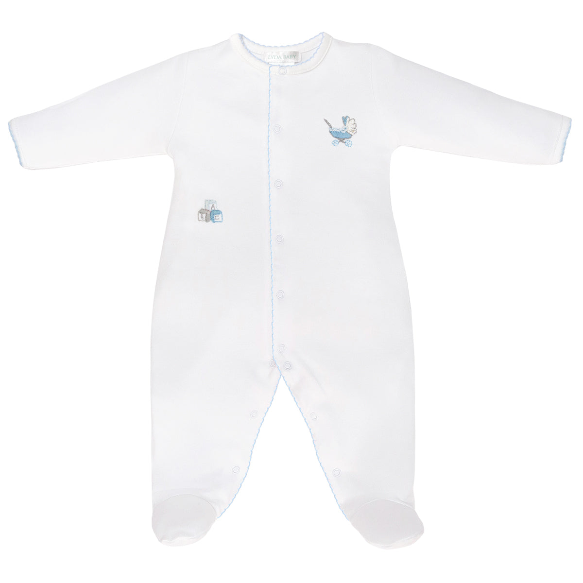 PIMA COTTON-WELCOME LITTE BABY EMBROIDERY FOOTIE