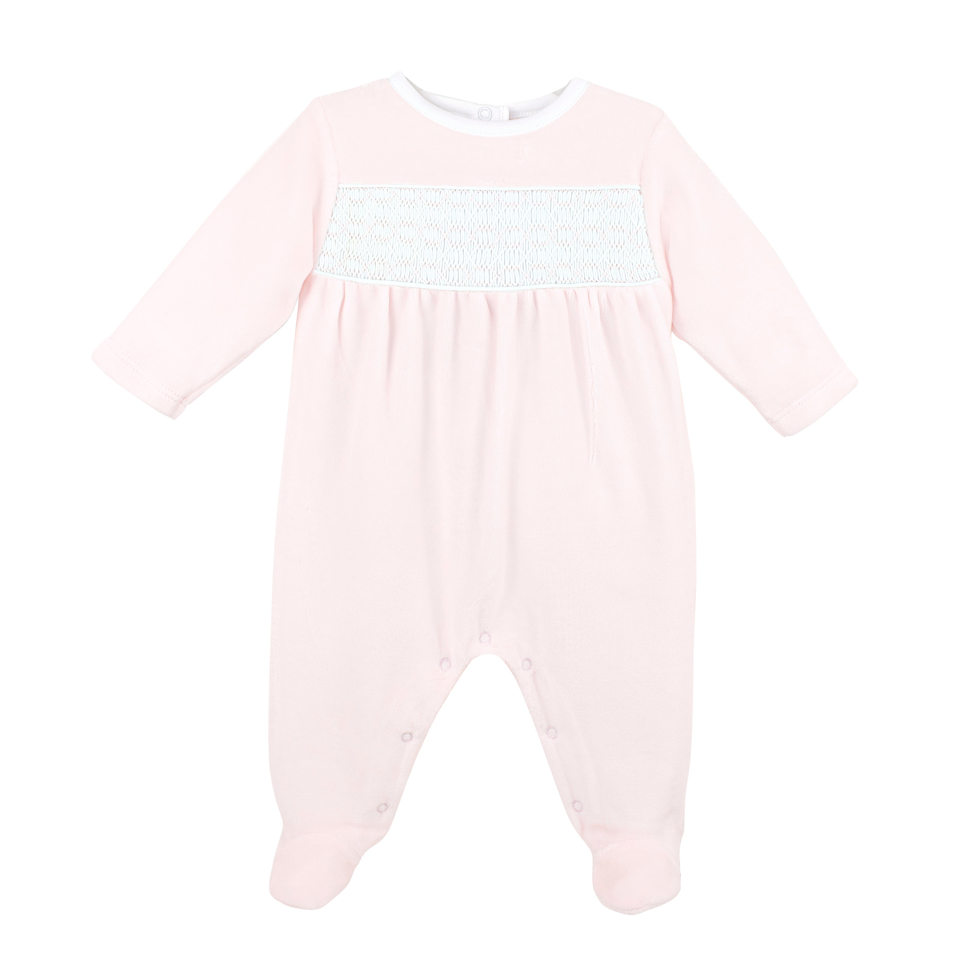 Smock Velour Collection Footie | Baby Girl