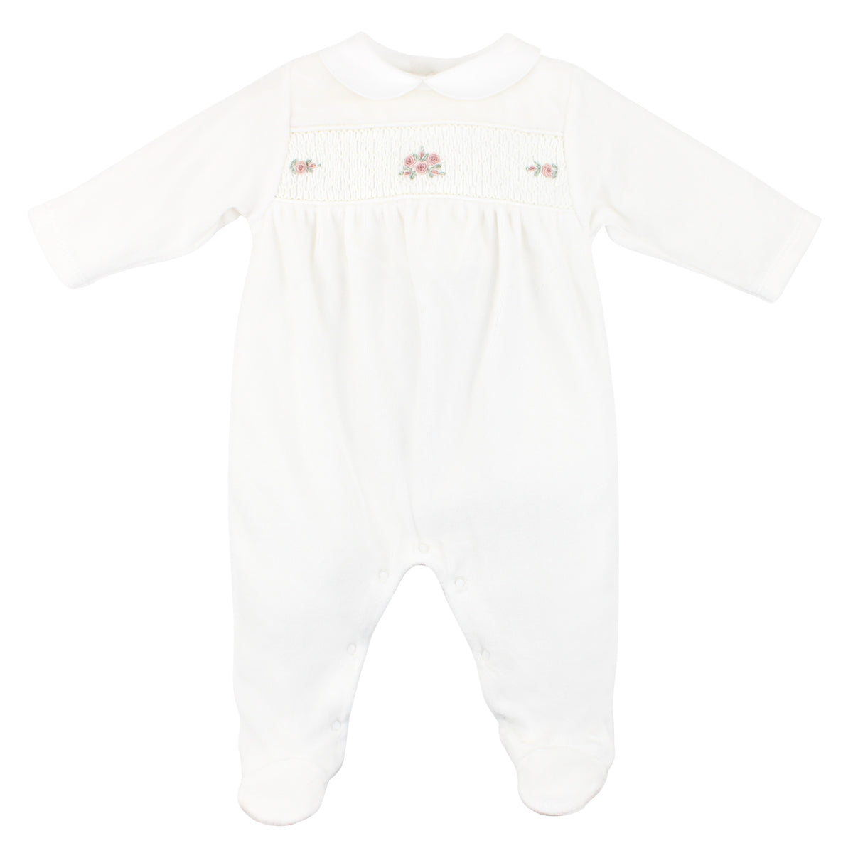 Smock Velour Collection Footie | Baby Girl