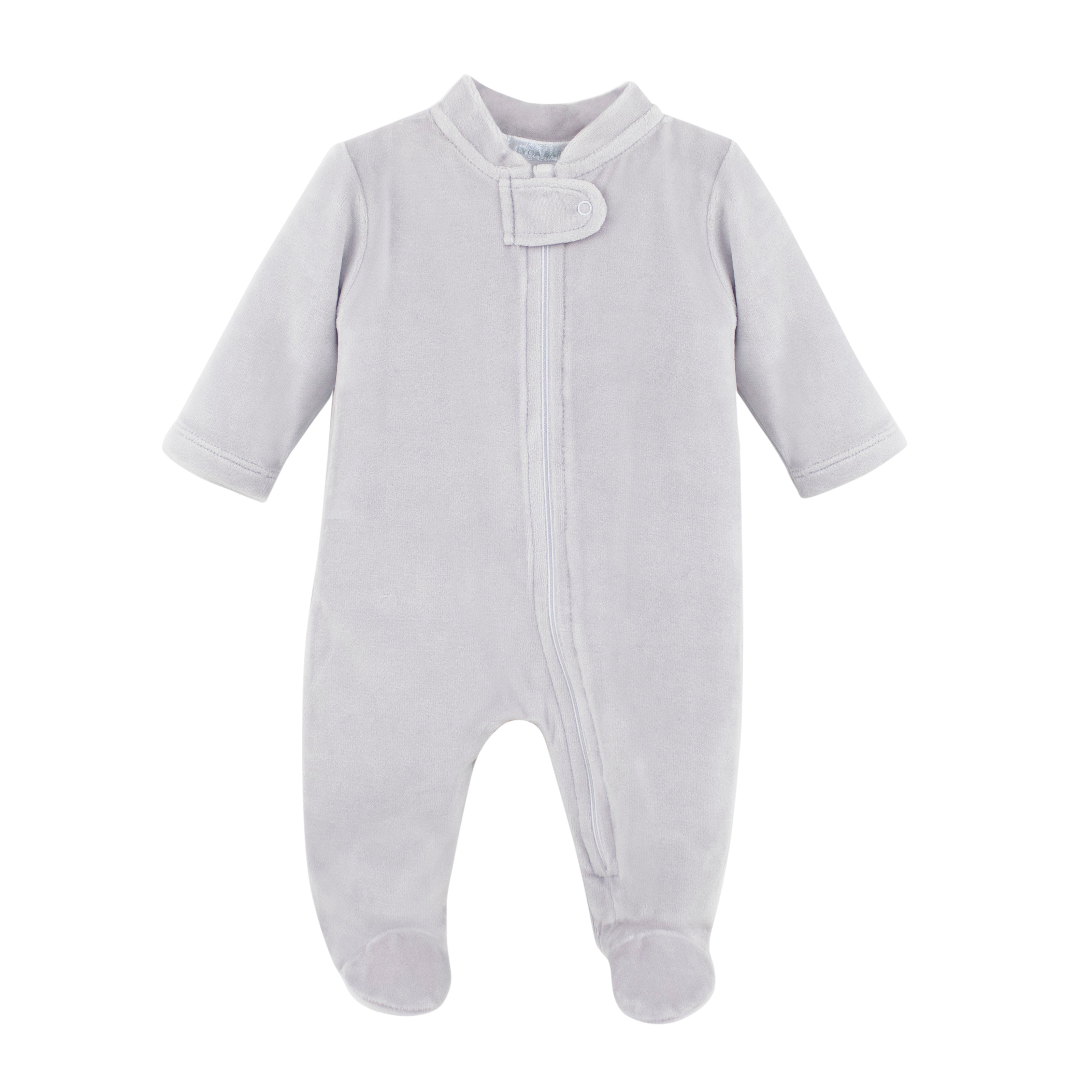 Velour Zipper Footie | Baby Unisex