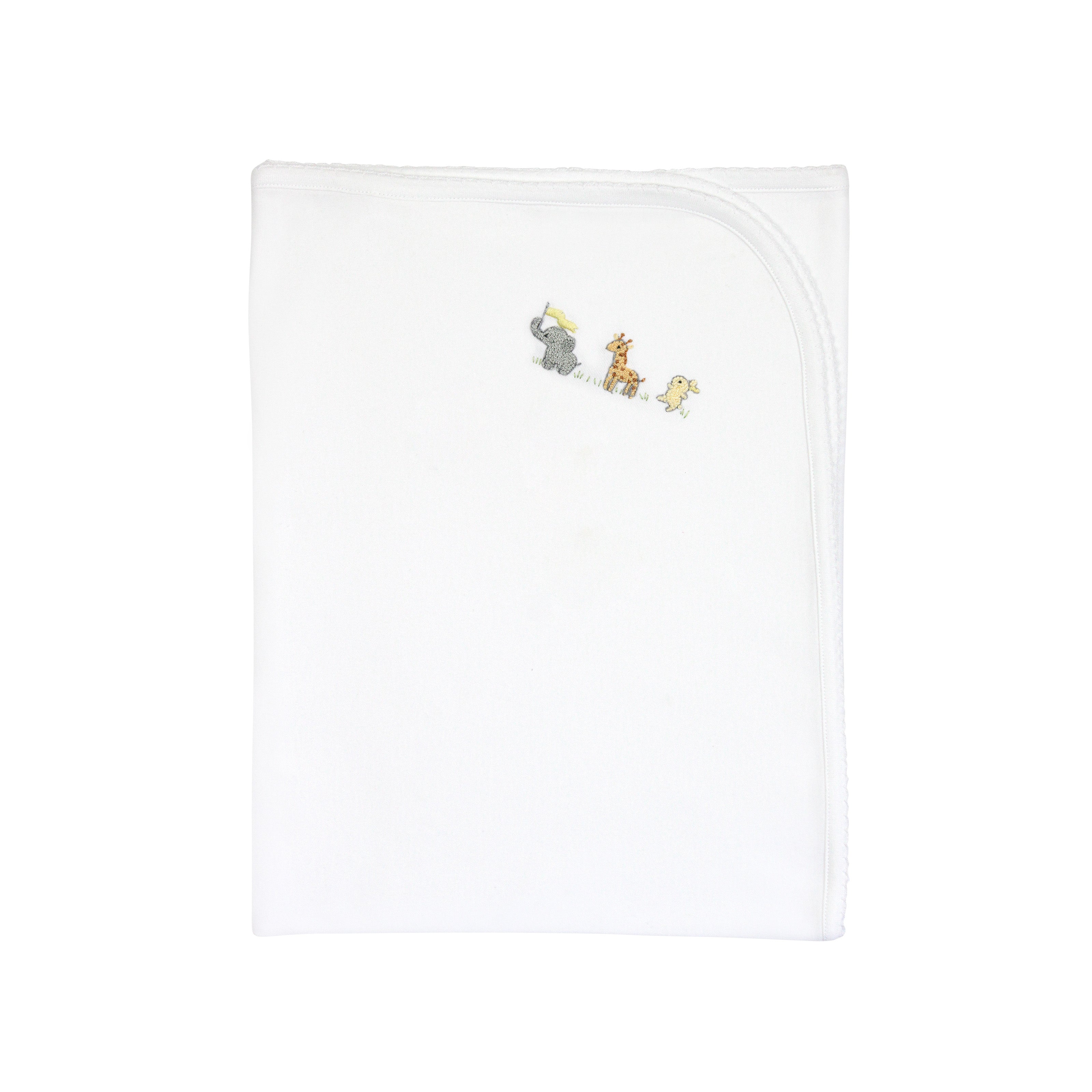 Baby Animals Embroidery Blanket | Baby Unisex
