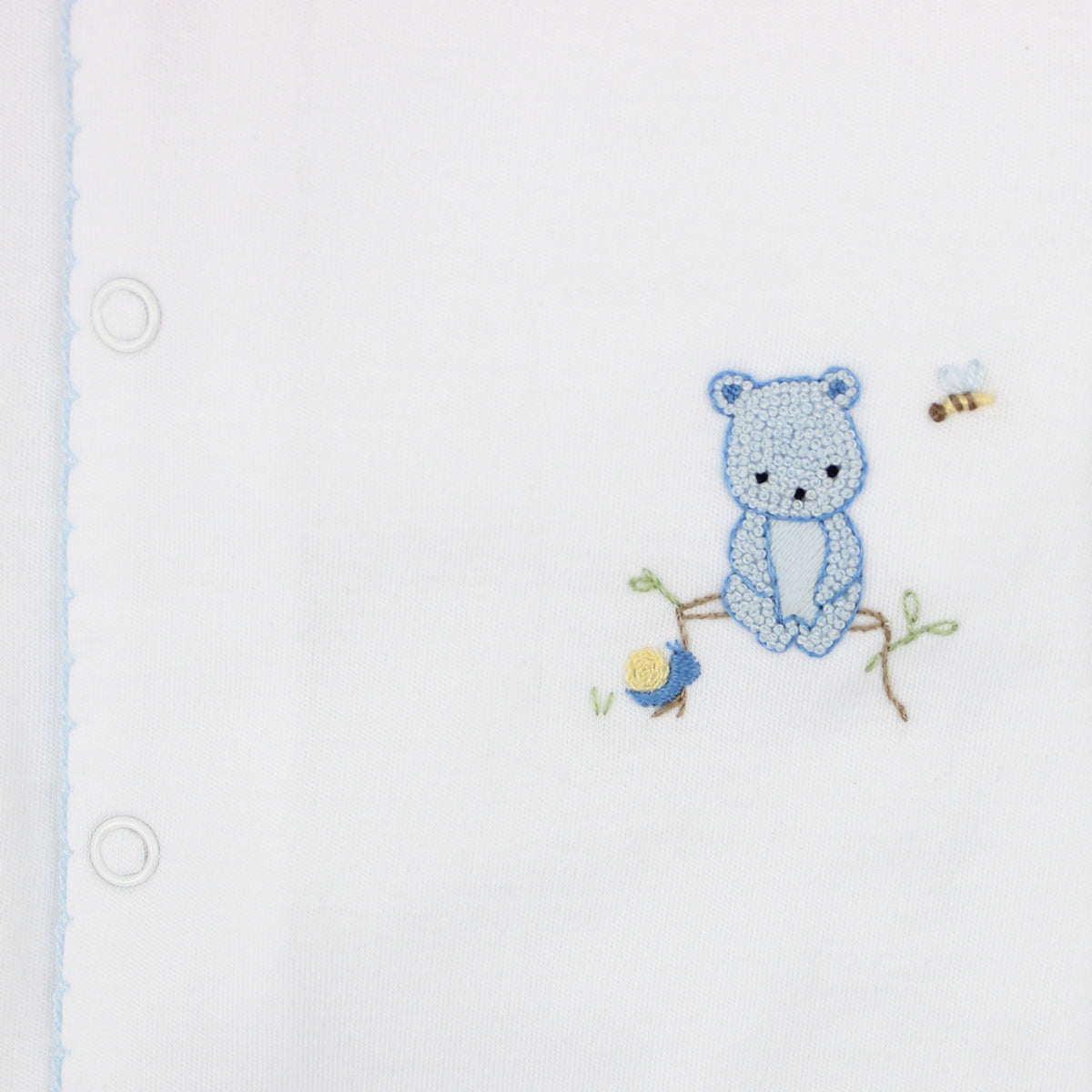 Bees and Bears Embroidery Footie | Baby Boy