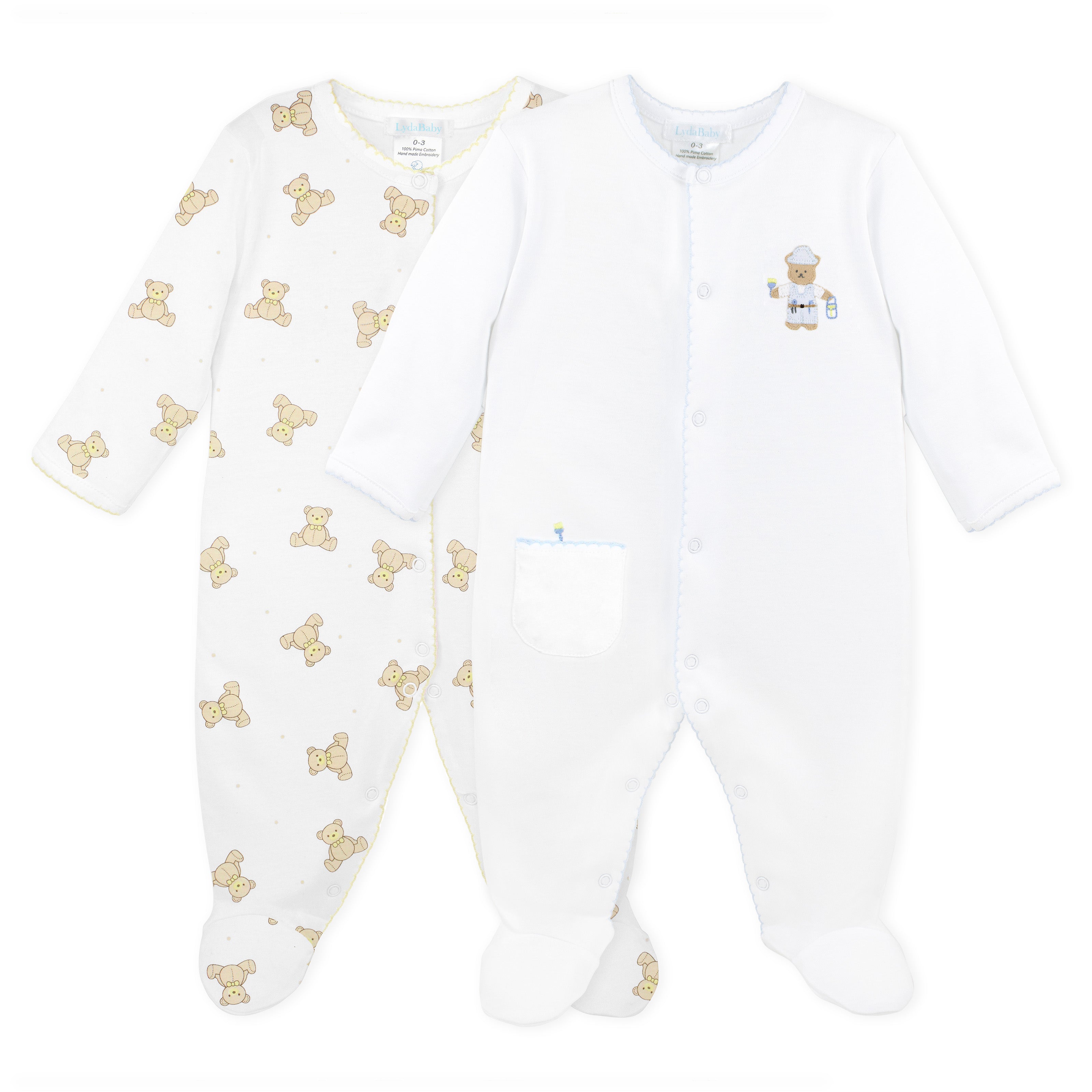 Luxury Bear Duo Set — Embroidered & Printed | Boy