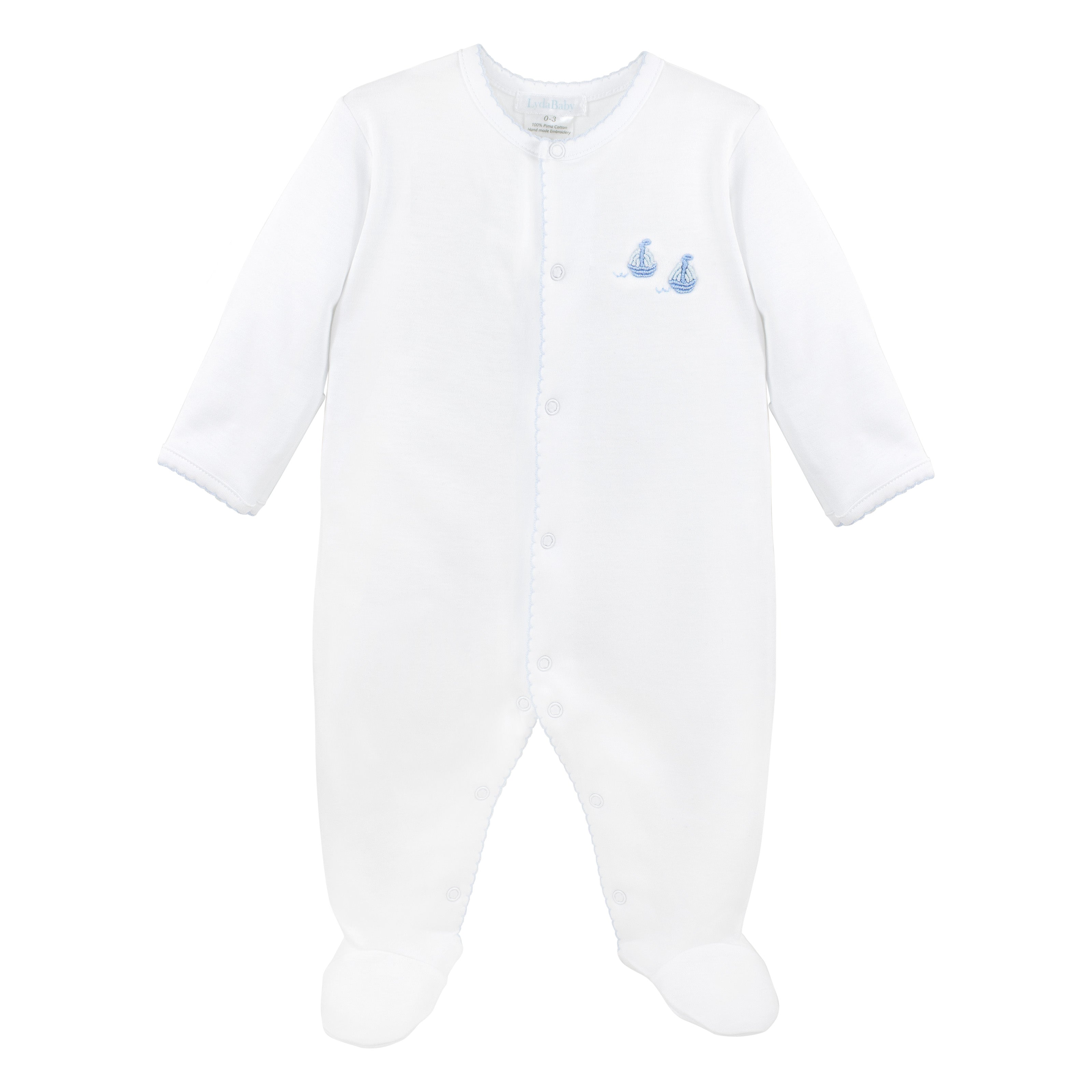 Graceful Sailboats Embroidery Set 4 Pieces | Baby Boy