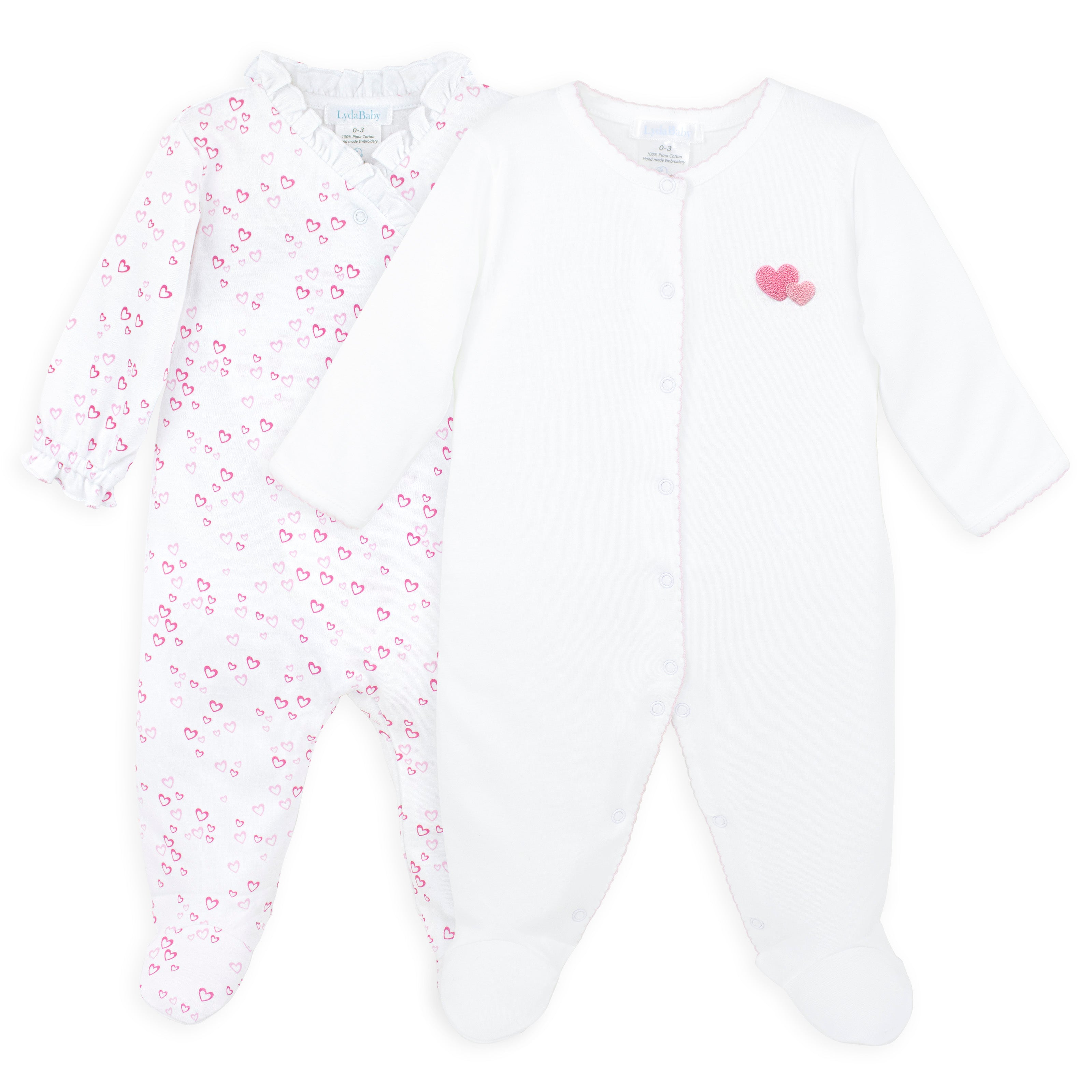 Hand-embroidered Heart with soft Printed Hearts | Girl