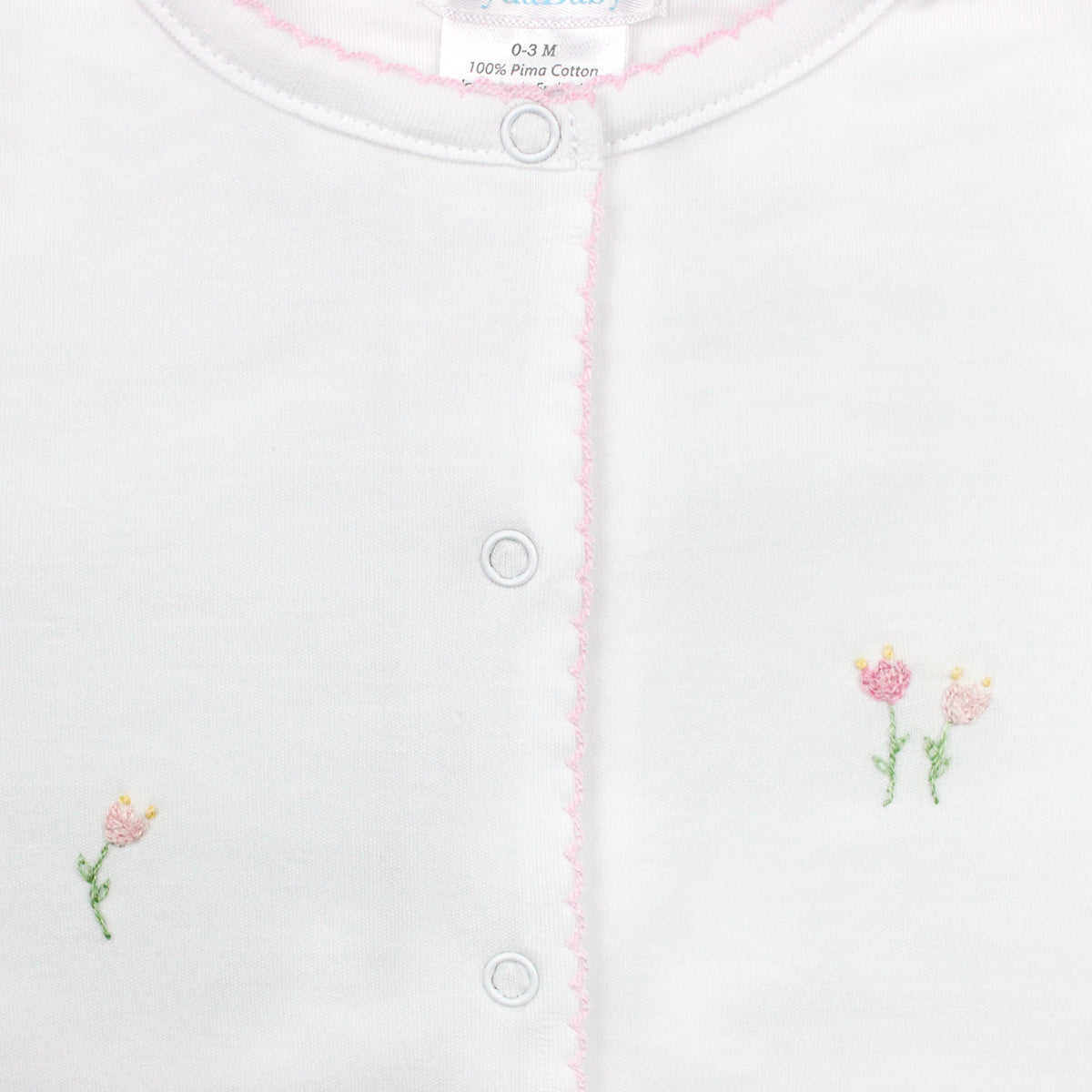 Tulip Flowers Embroidery Footie | Baby Girl