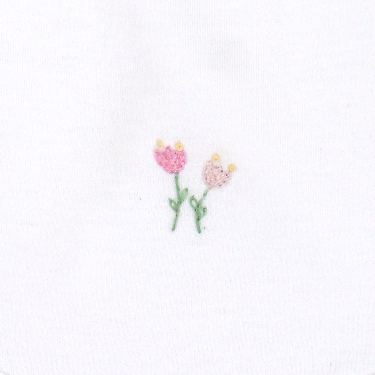 Tulip Flowers Embroidery Bib | Baby Girl