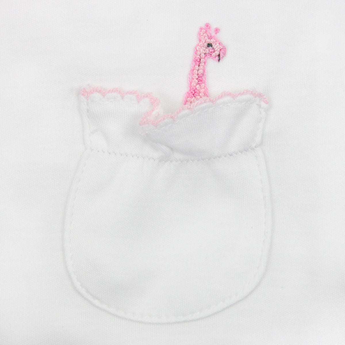 Safari Pink Animals Embroidery Footie | Baby Girl