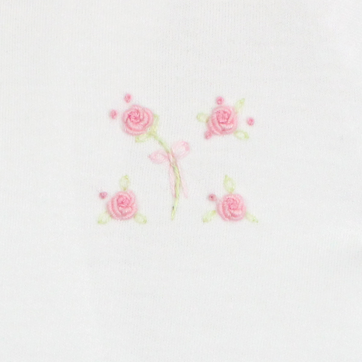 Sweet Roses Embroidery Zipper Footie | Baby Girl