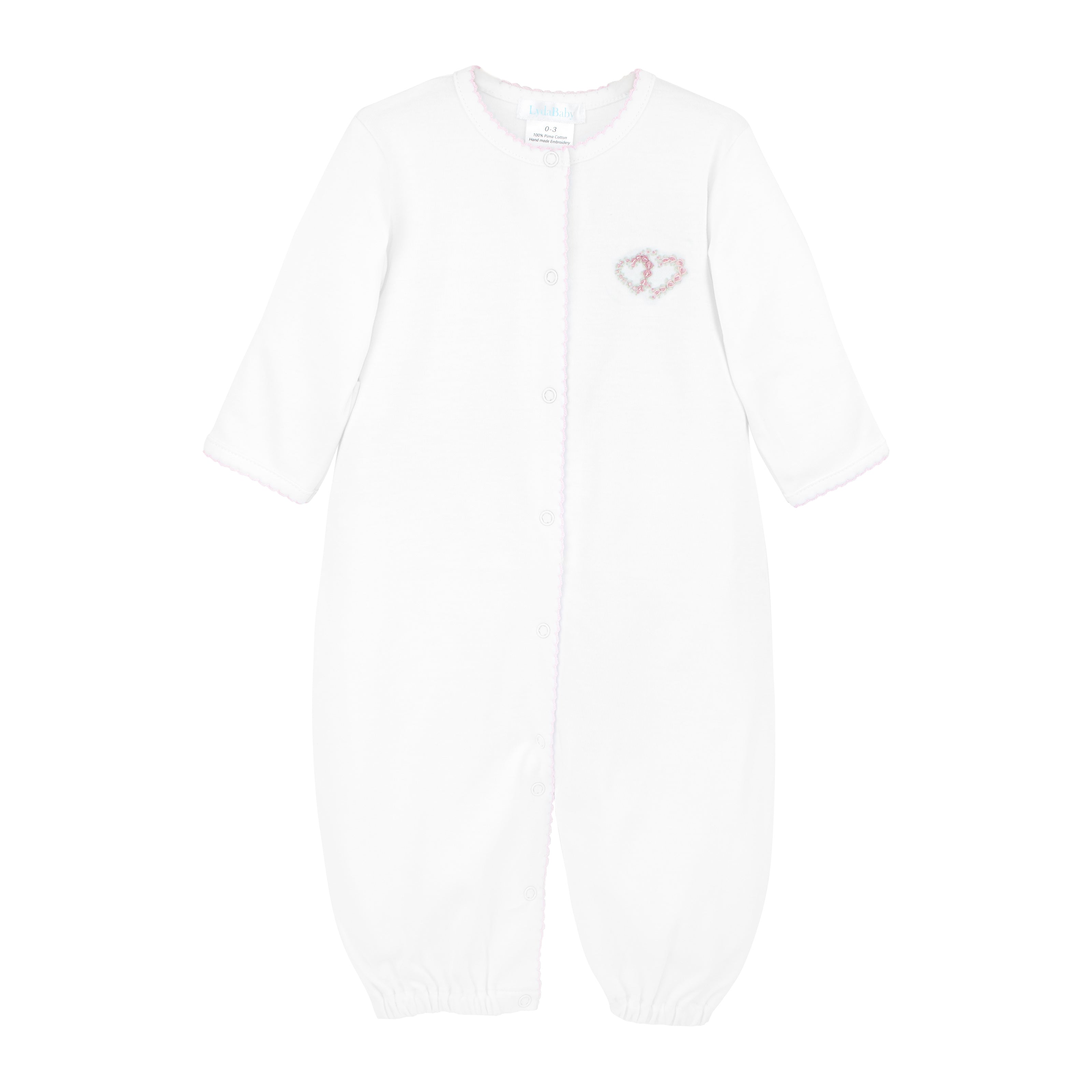 Double Roses Heart Embroidery Converter | Baby Girl
