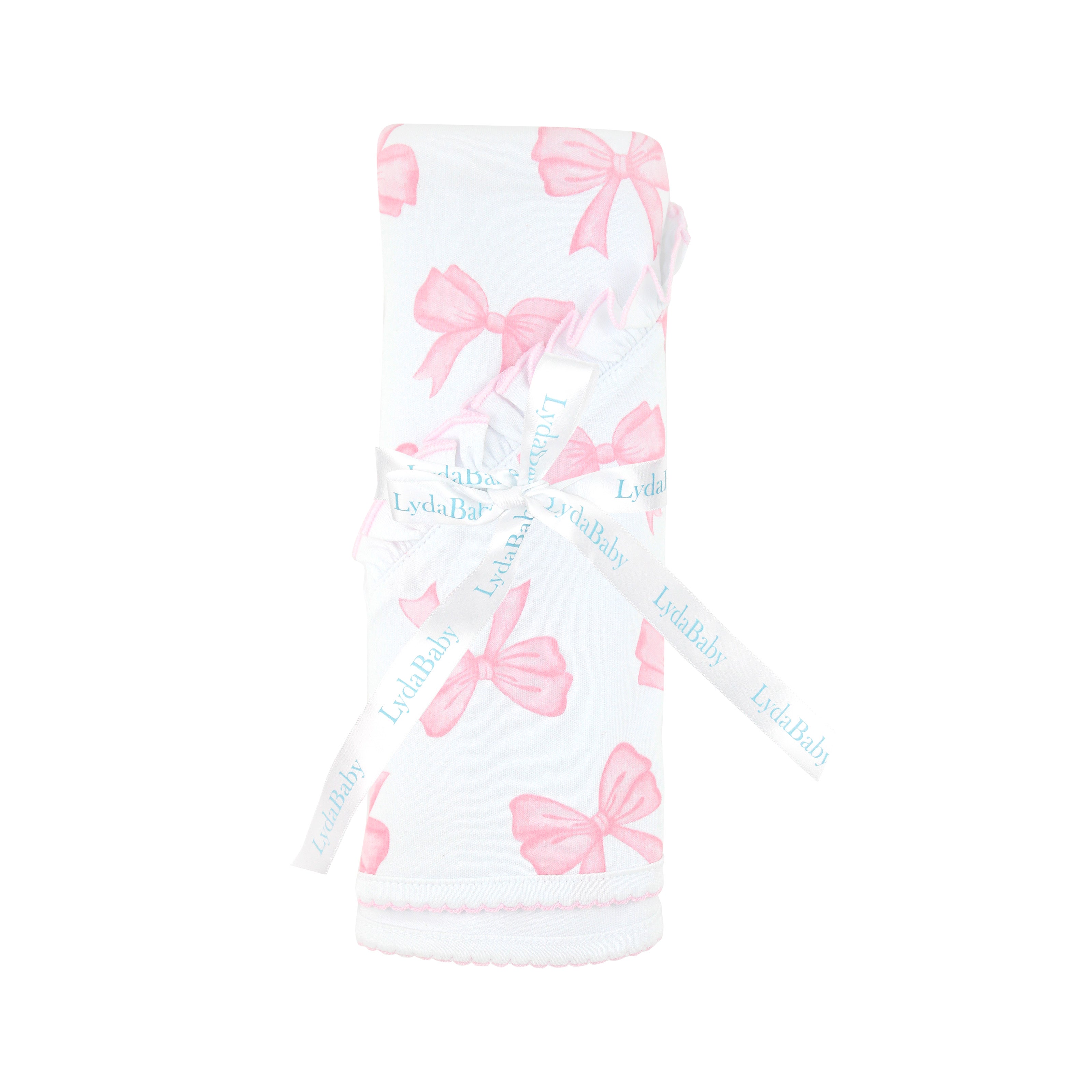 Watercolor Bows Printed Blanket | Baby GIrl