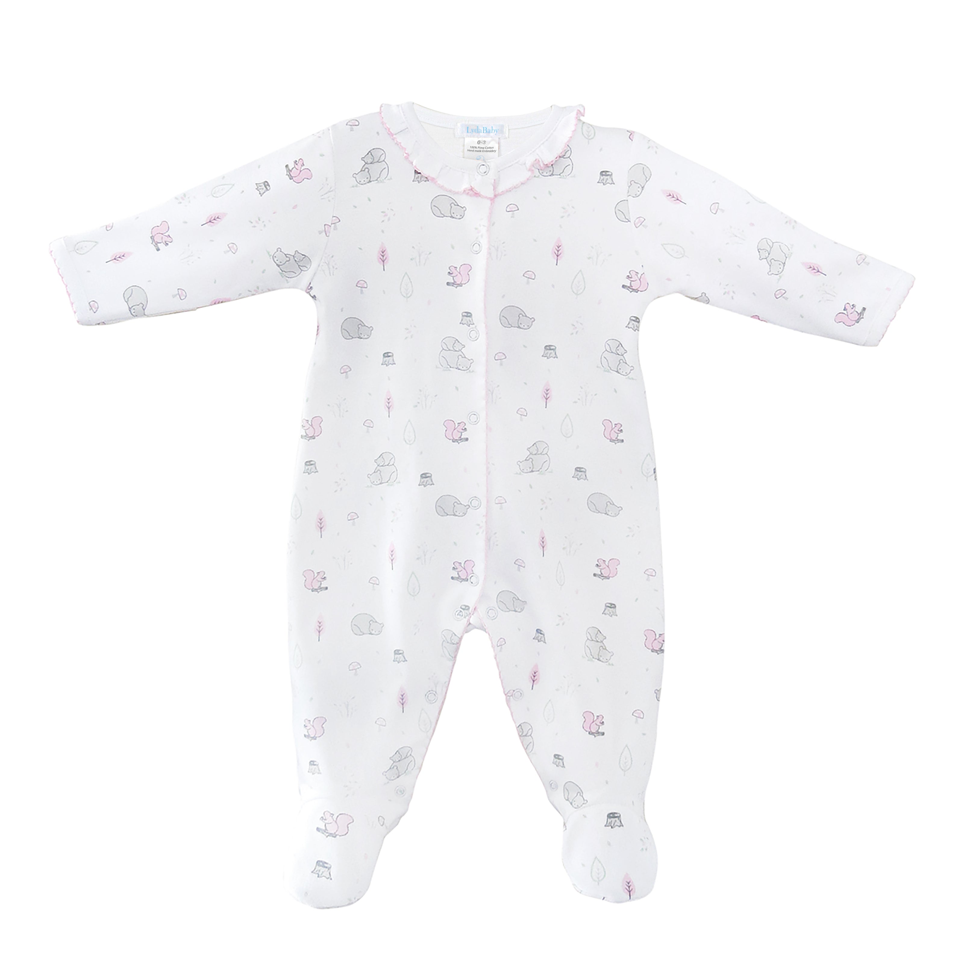 Forest Animal Printed Footie | Baby Girl