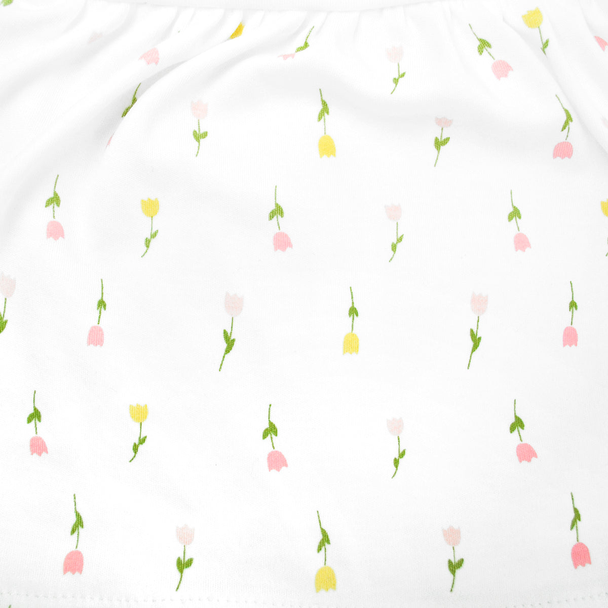 Tulip Flowers Embroidery and Printed Footie | Baby Girl