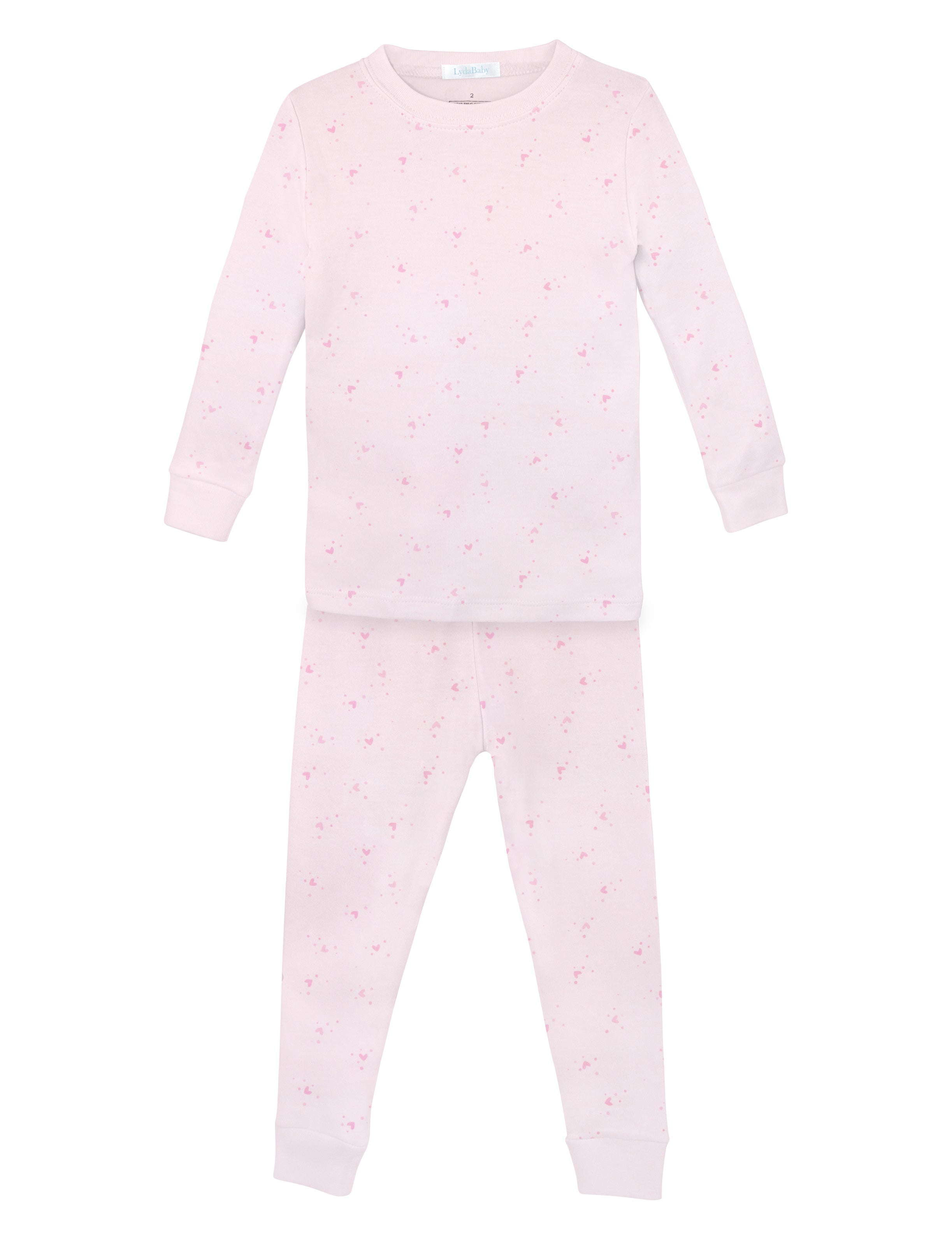 Pink Bubble Hearts Printed Pajamas | Girl