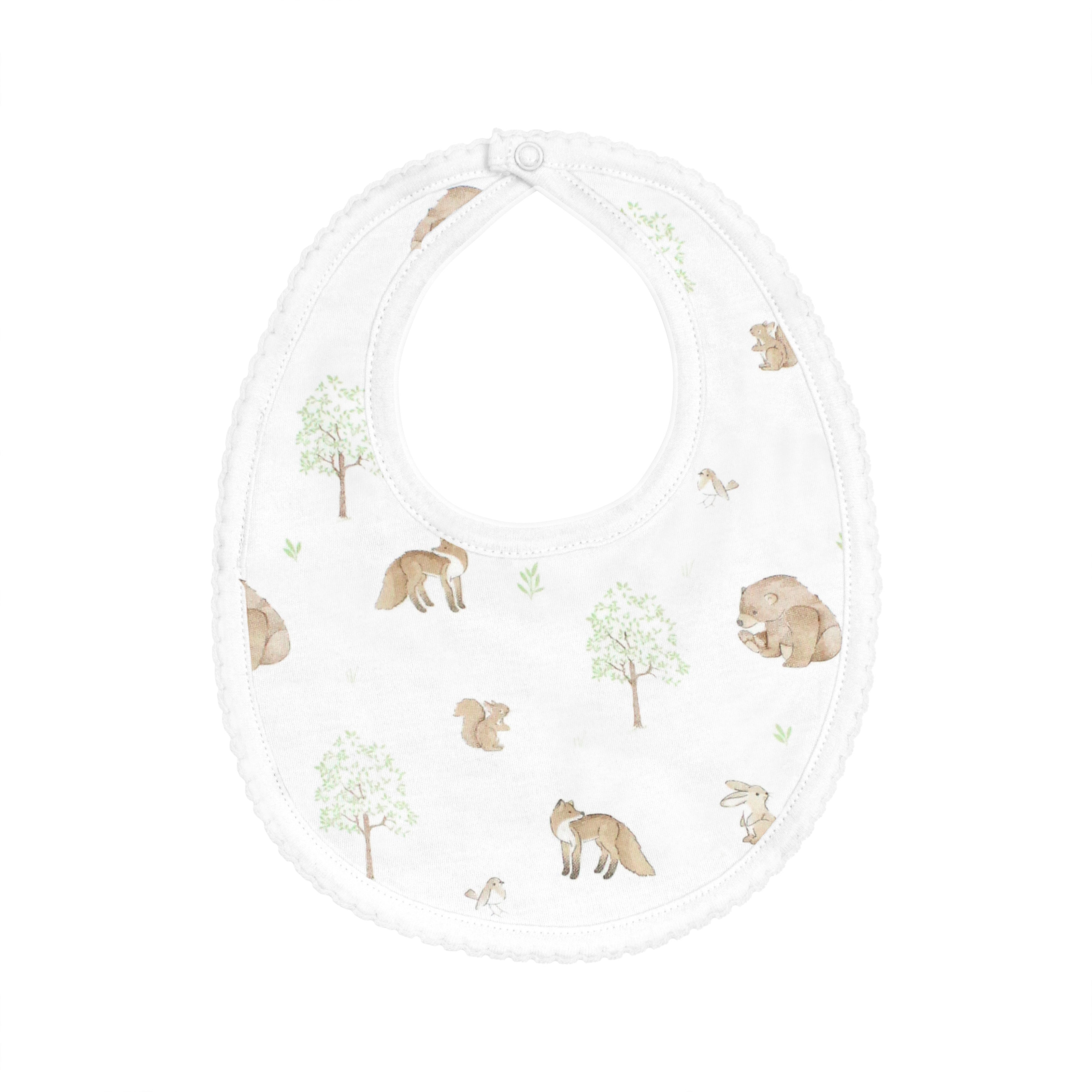 Woodland Friends Printed Bib | Baby Unisex