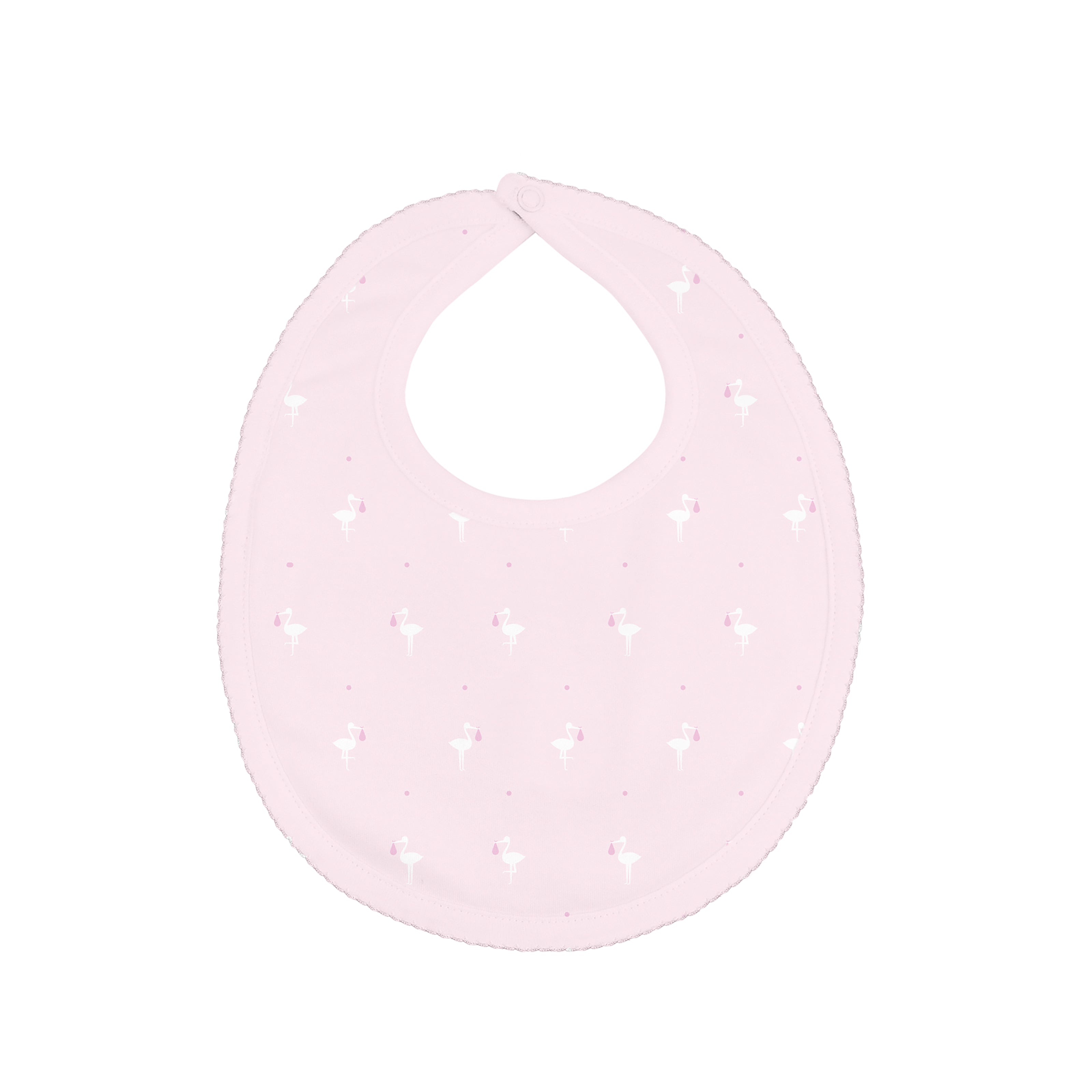 Baby Stork Printed Bib | Baby Girl