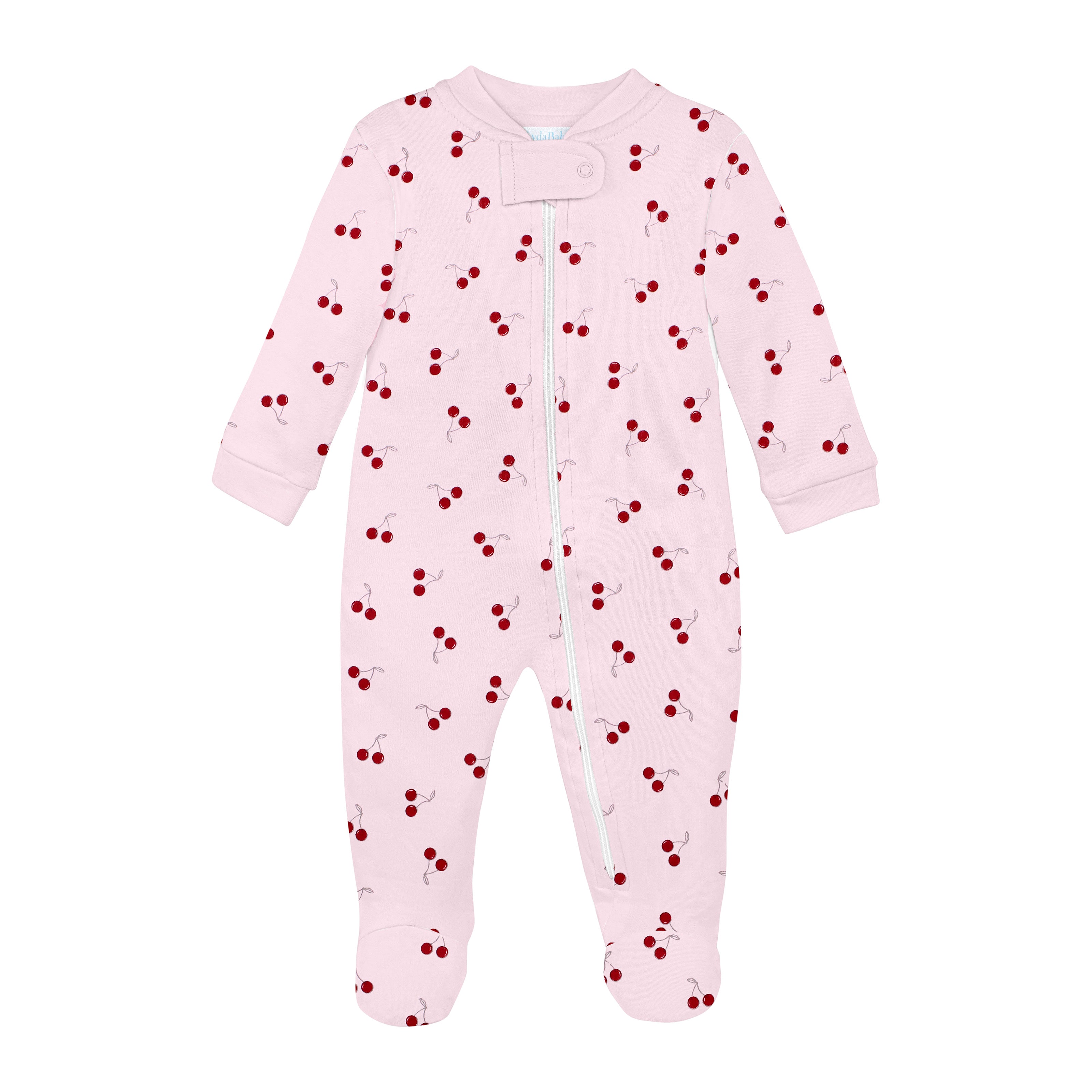 Cherries Printed Zipper Footie | Baby Girl