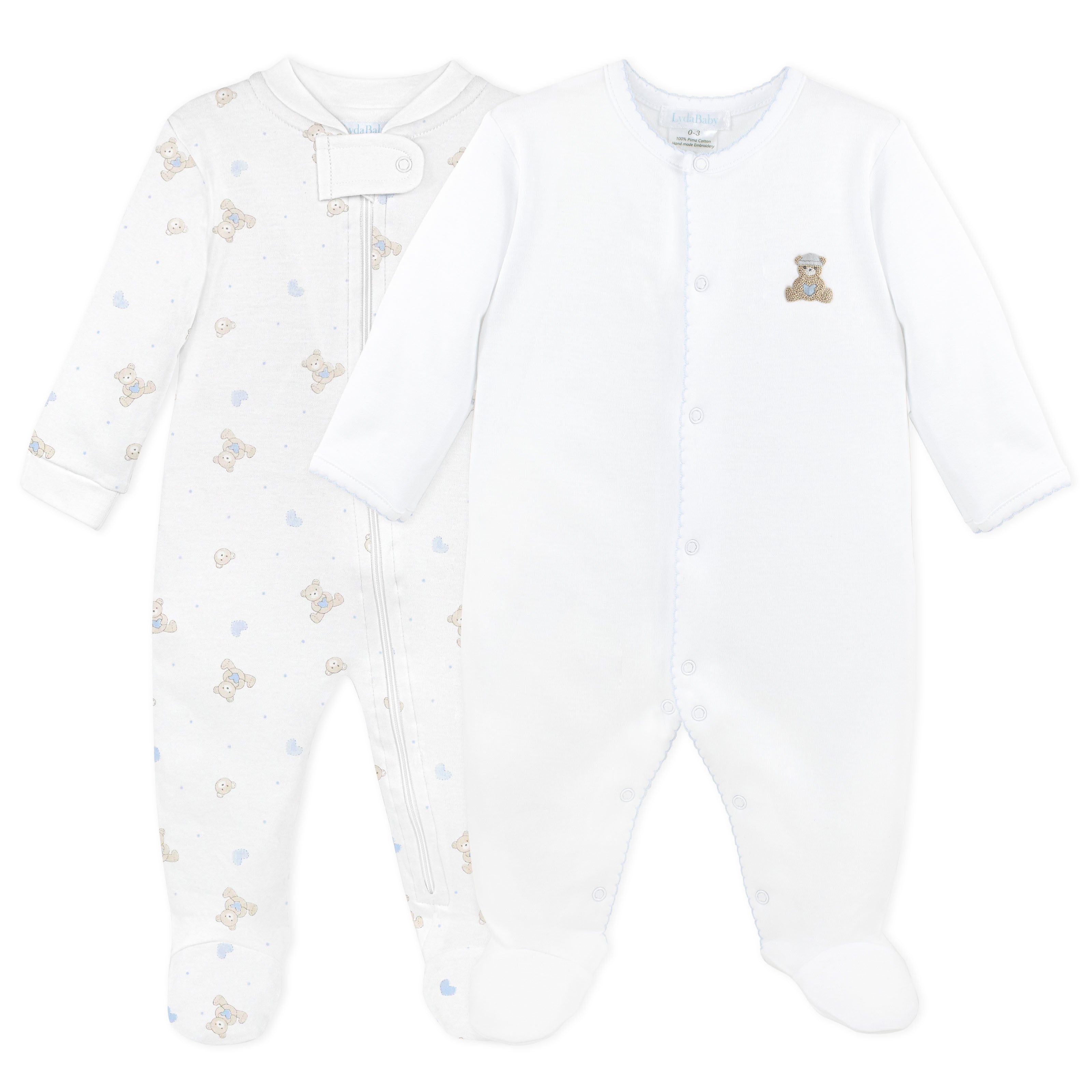 Luxury Bear Duo Set — Embroidered & Printed | Boy