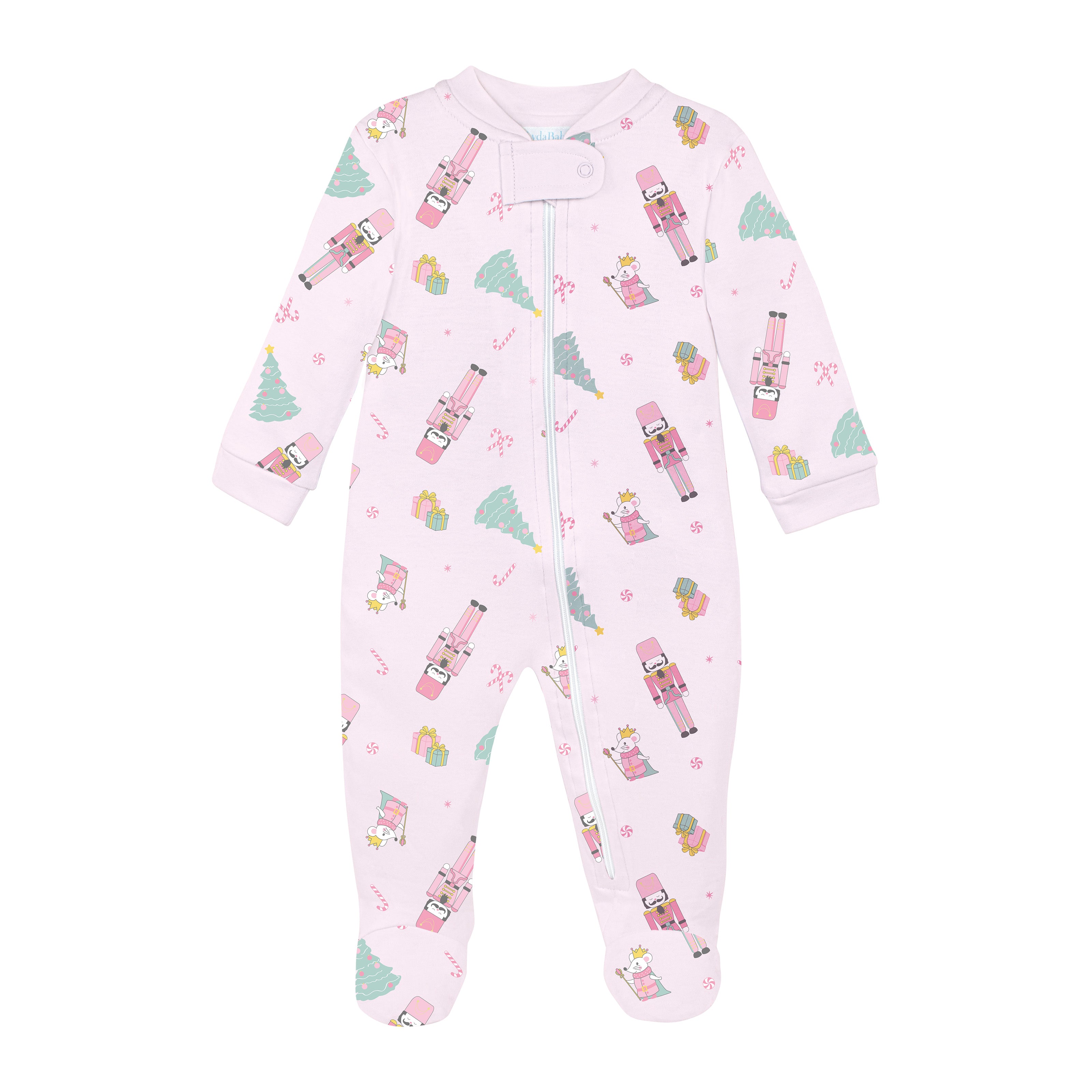 Nutcrackers Printed Zipper Footie | Baby Girl