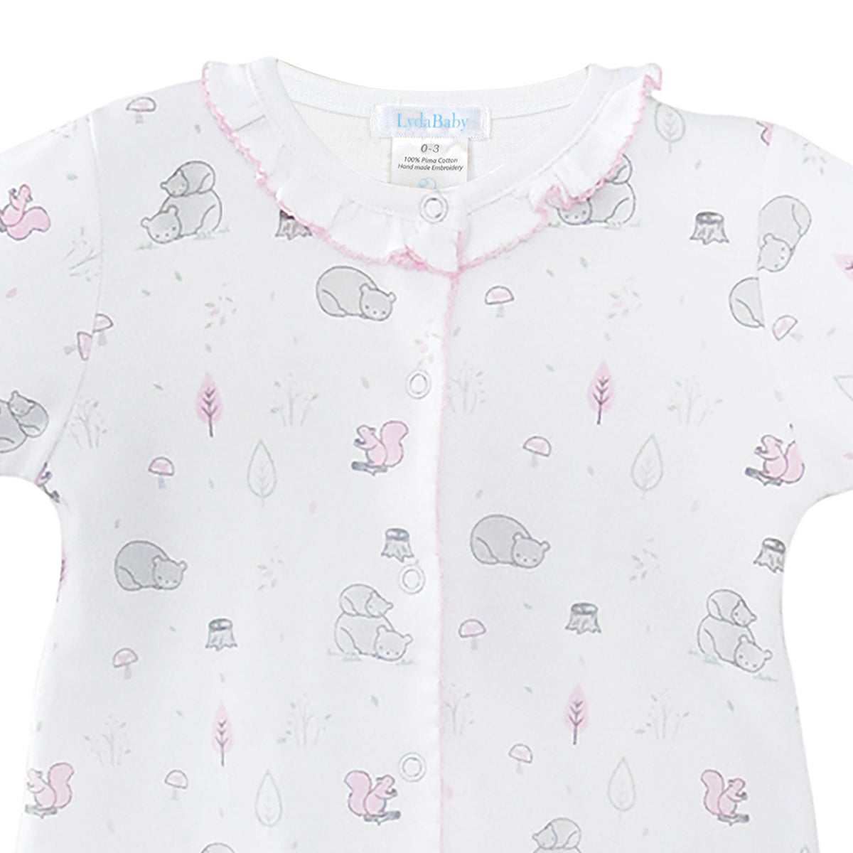Forest Animal Printed Footie | Baby Girl