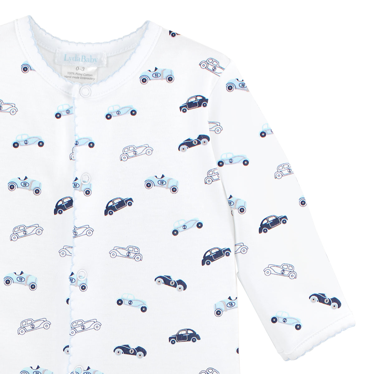 Vintage Cars Printed Footie | Baby Boy