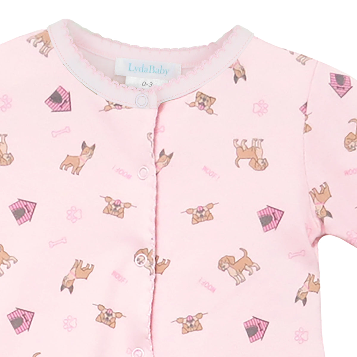 Cute Puppies Printed Footie | Baby Girl