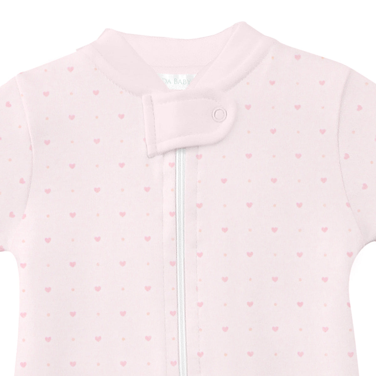 Sweet baby girl zipper printed with lovely dots on premium Peruvian Pima cotton — soft, breathable, and skin-friendly.