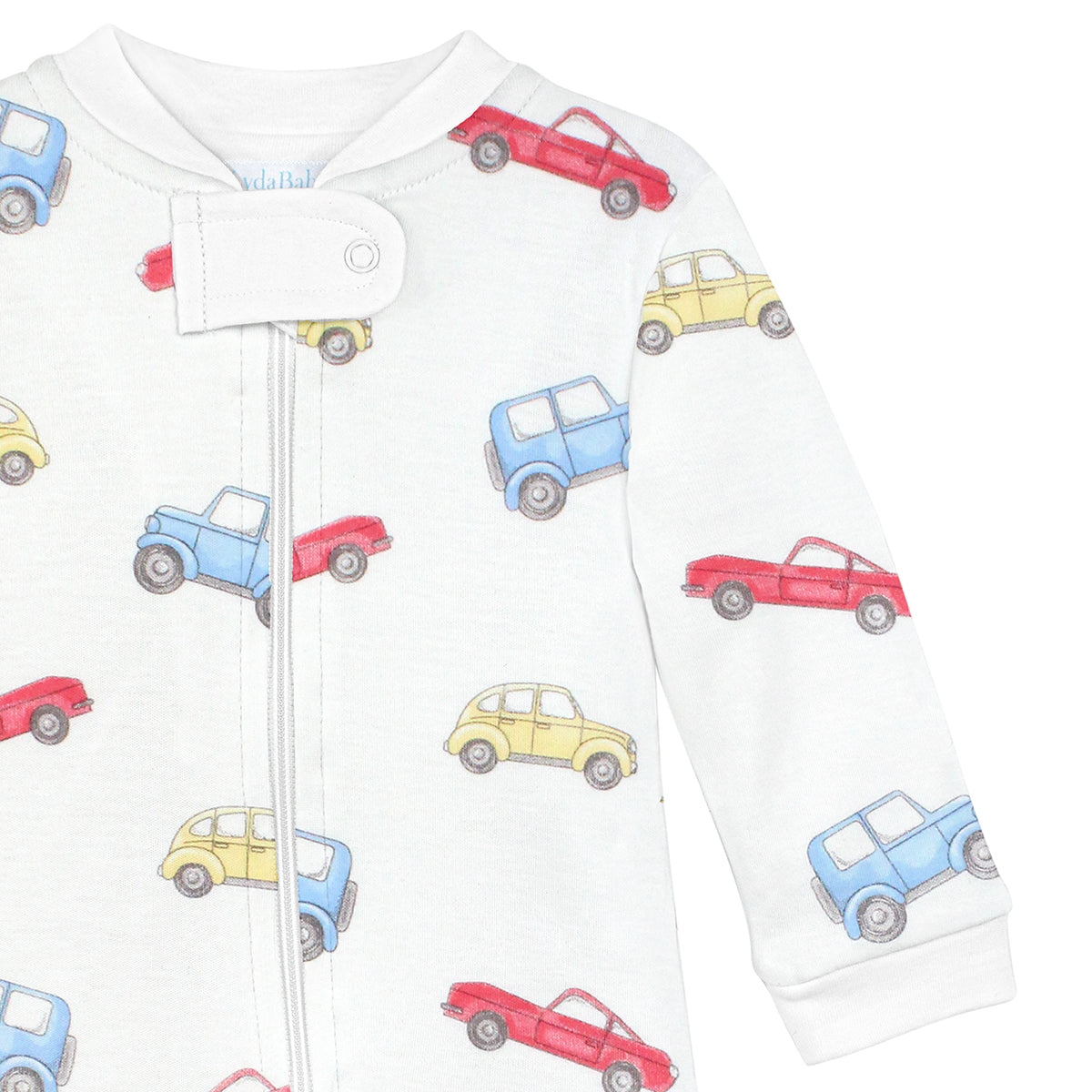 Watercolor Cars Printed Zipper Footie | Baby Boy