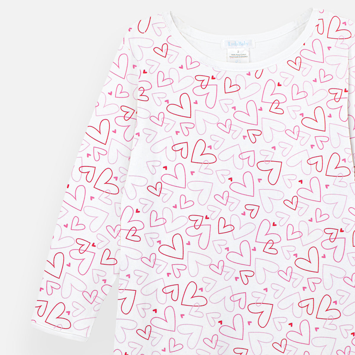 Doodle Hearts Printed Footie | Baby Girl