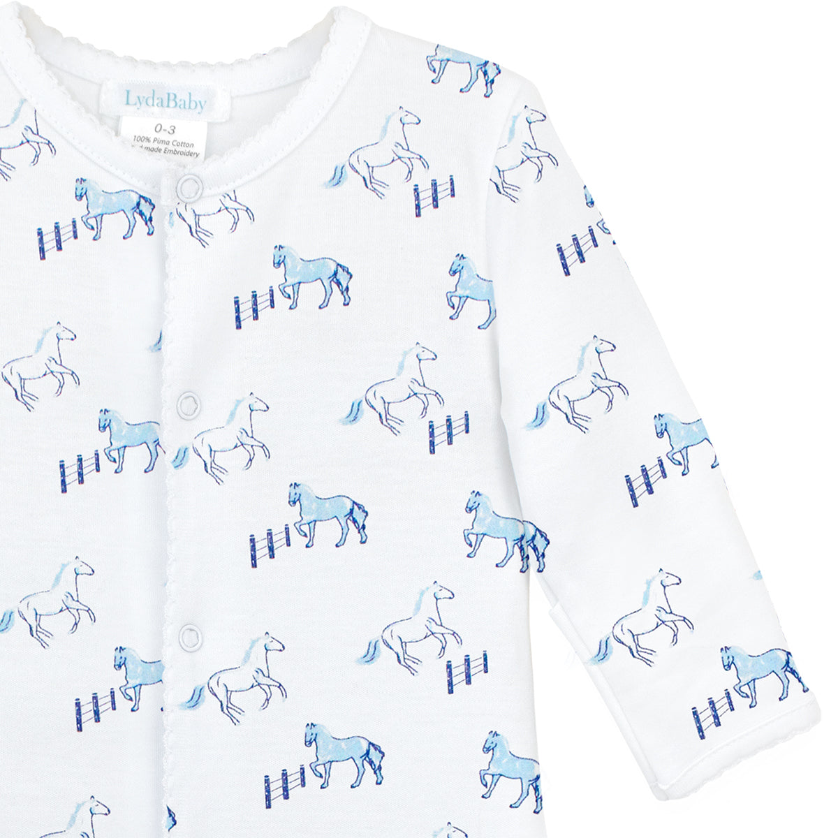 Running Horses Printed Footie | Baby Boy