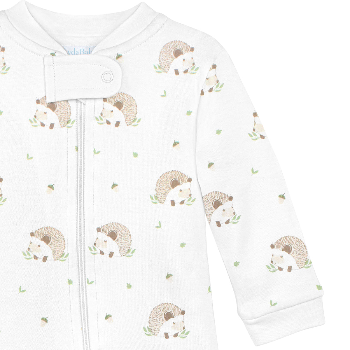 Hedgehog Printed Zipper Footie | Baby Unisex