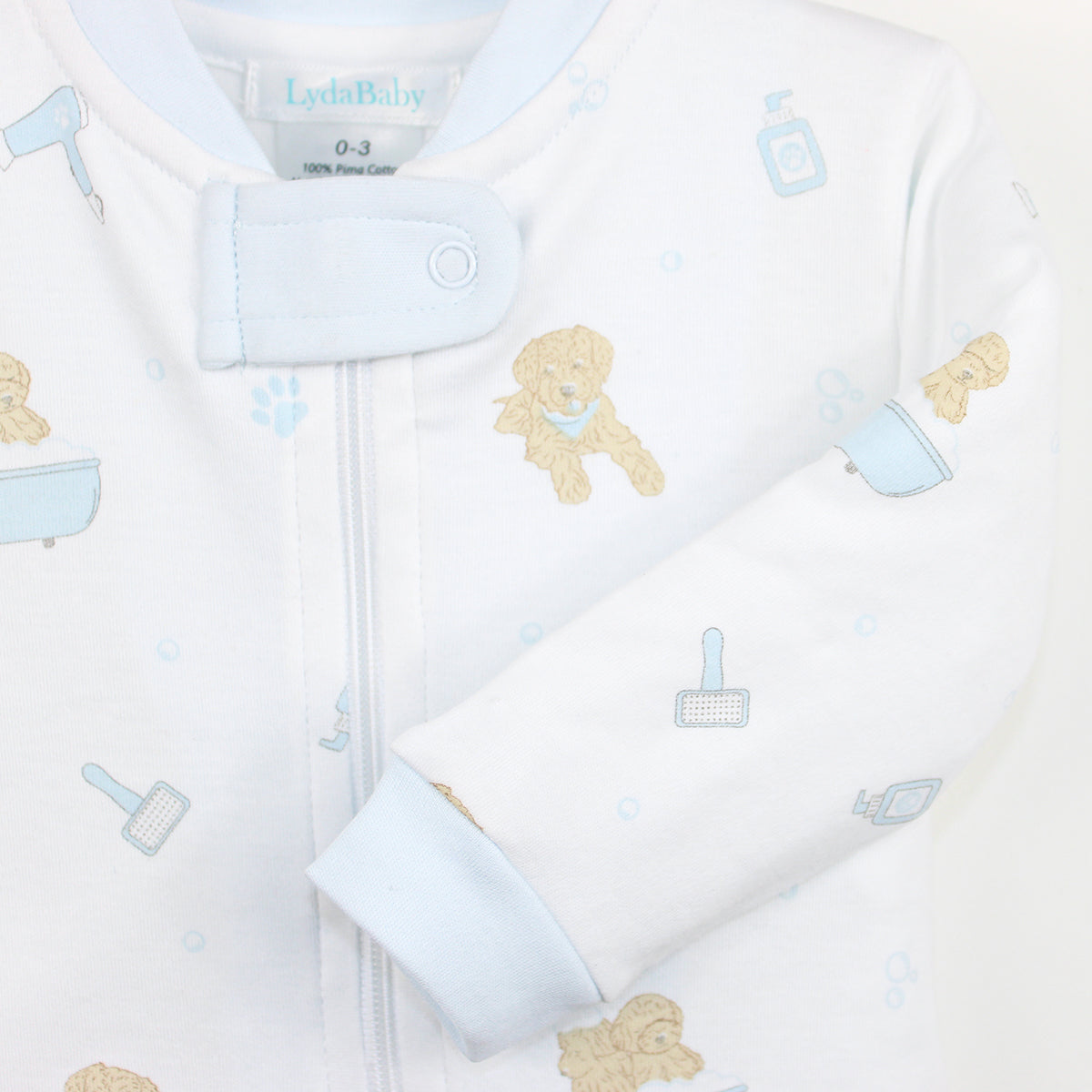 Pet Spa Printed Zipper Footie | Baby Boy