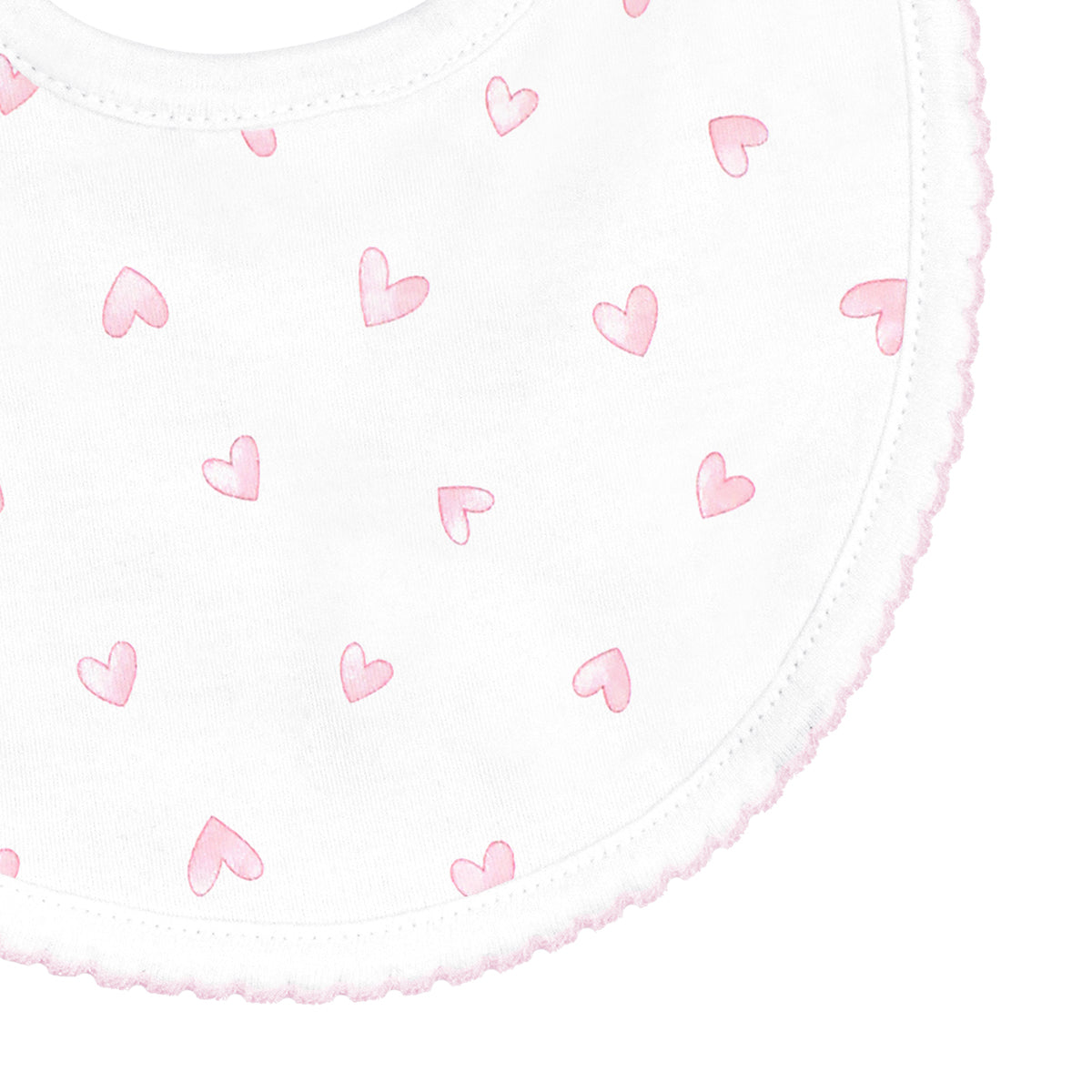 Festive Hearts Printed Bib | Baby Girl