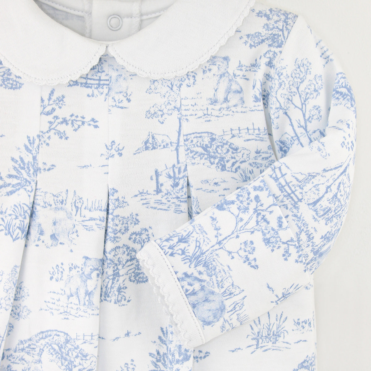 Toile de Jouy Printed Footie | Baby Girl