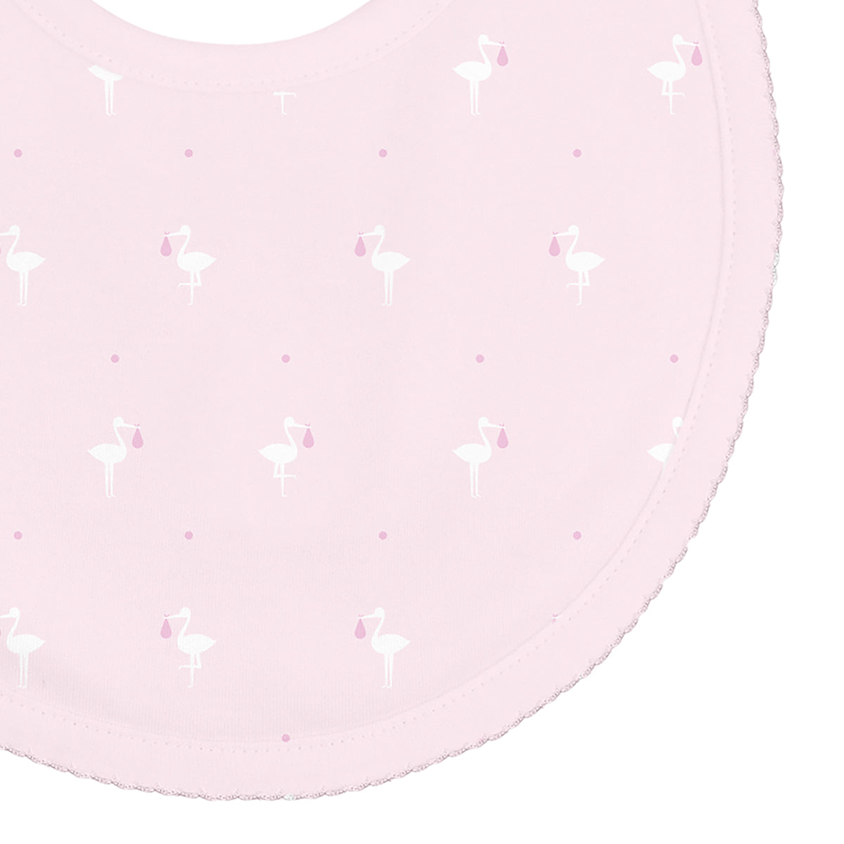 Baby Stork Printed Bib | Baby Girl