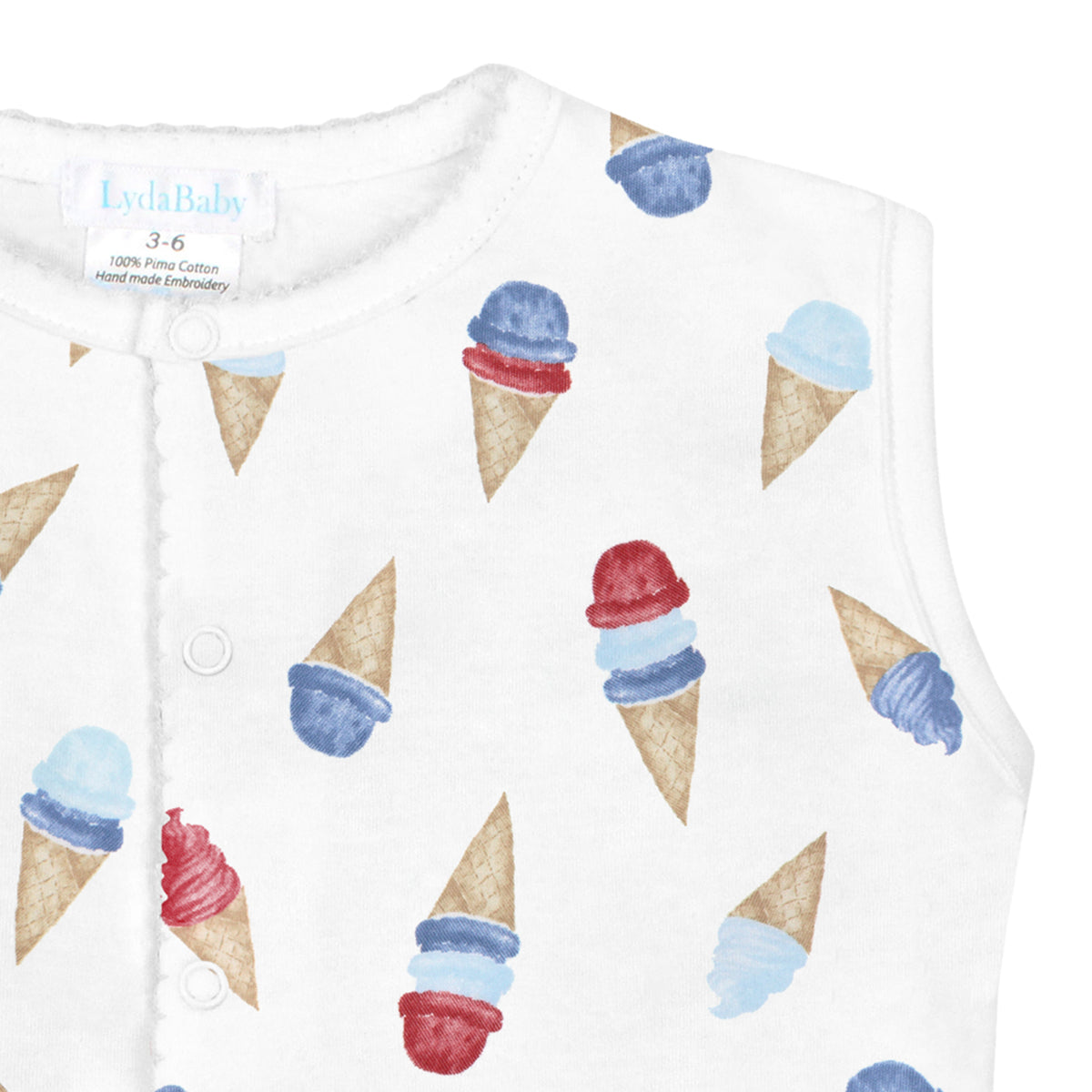 Watercolor Ice Creams Printed Romper | Baby Boy