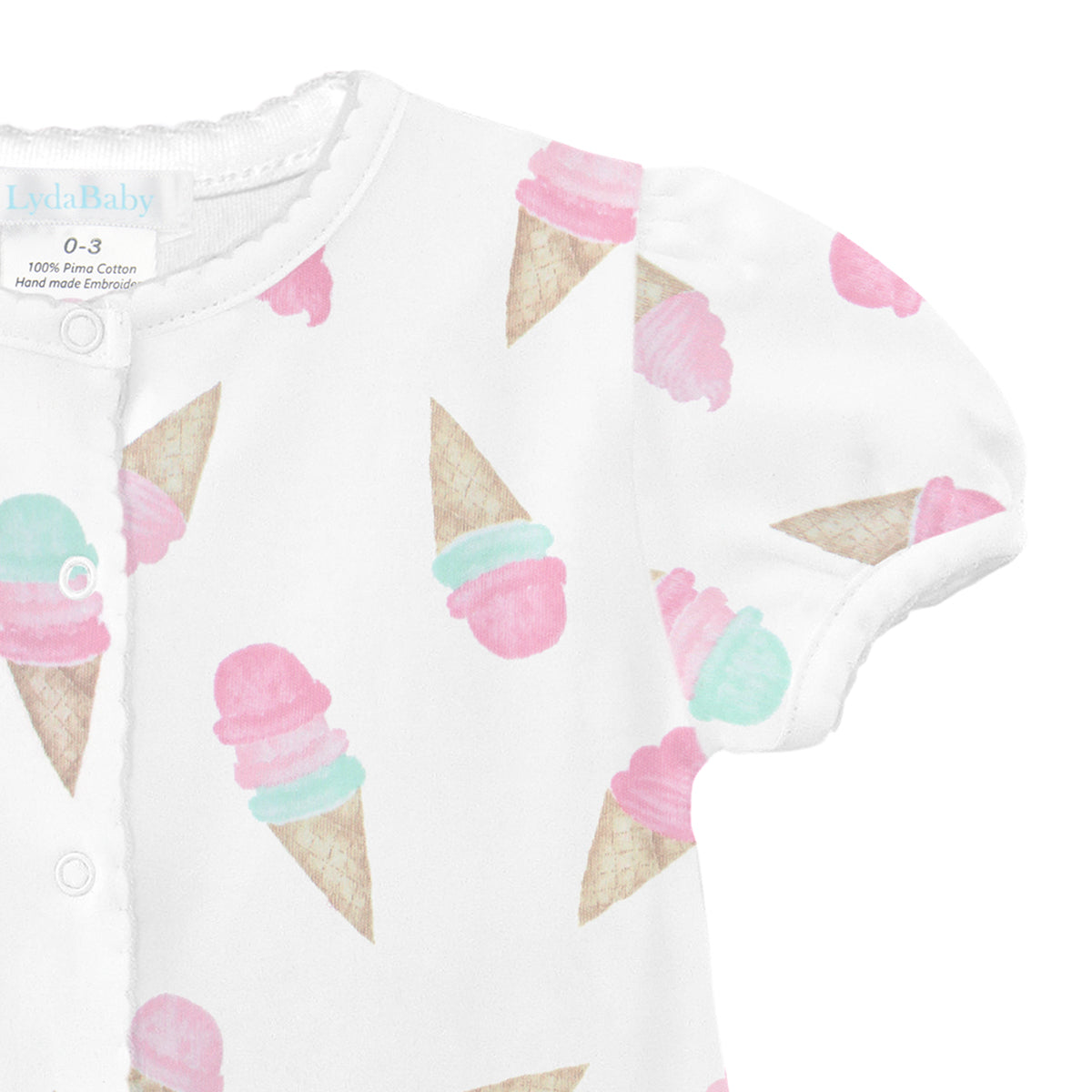 Watercolor Ice Creams Printed Romper | Baby Girl