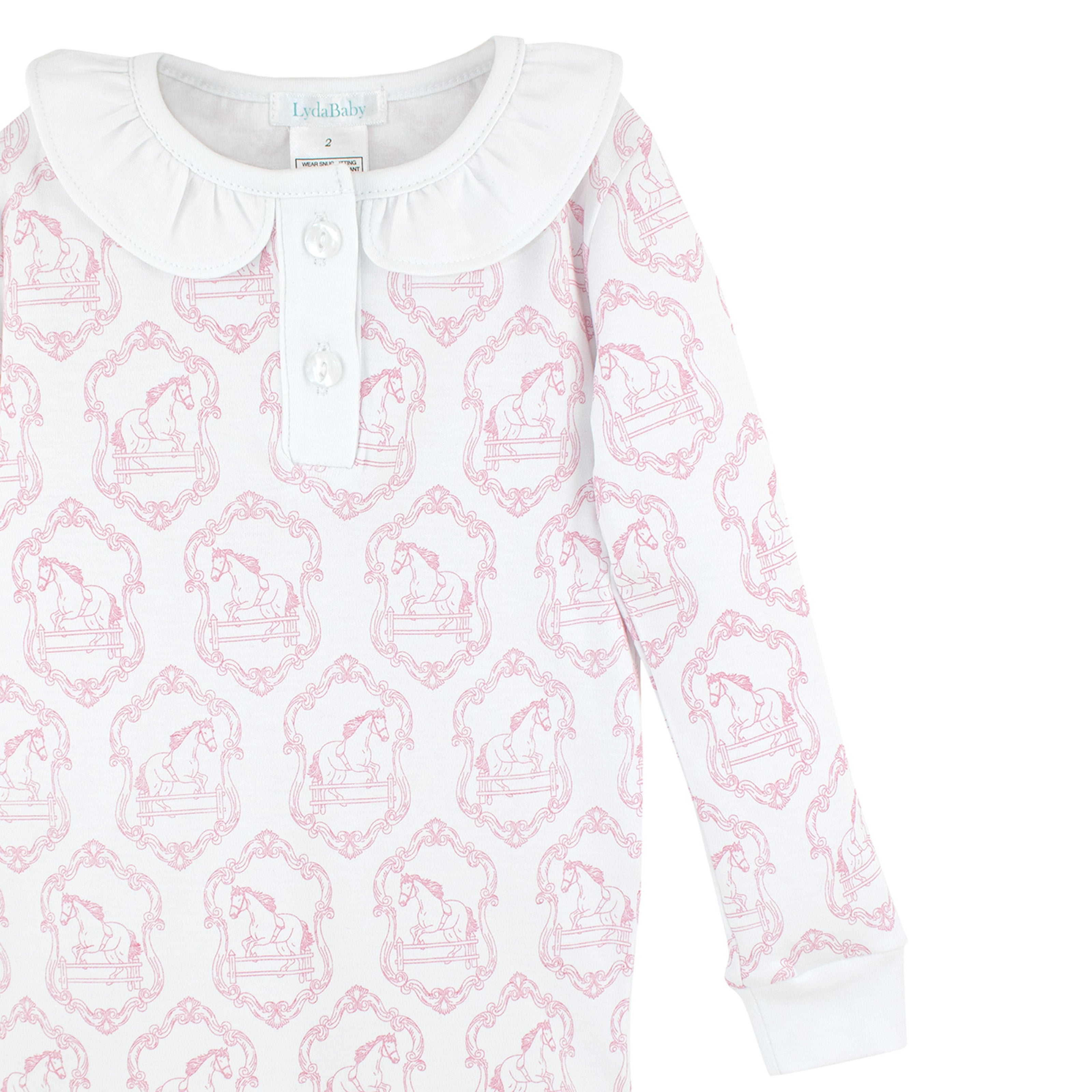 Horses Toile de Jouy Printed Pajama | Girl